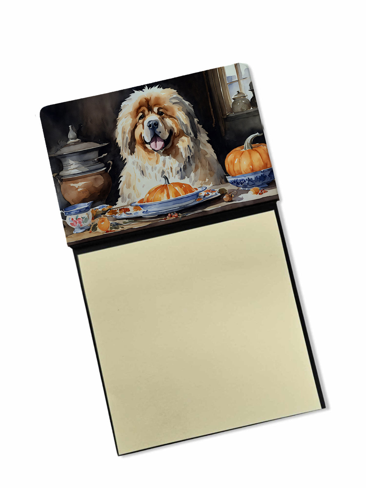 Buy this Tibetan Mastiff Fall Kitchen Pumpkins Sticky Note Holder