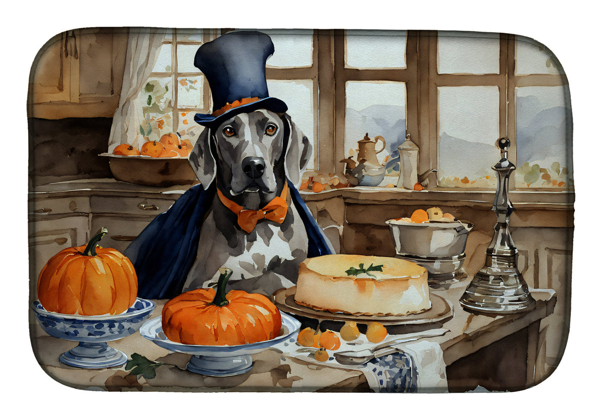 Caroline's Treasures Weimaraner Fall Kitchen Pumpkins Dish Drying Mat