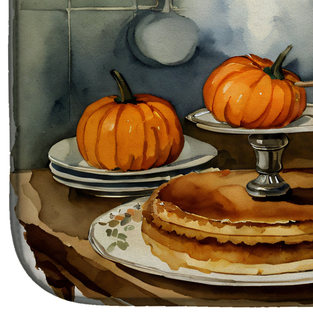 Caroline's Treasures Yorkie Fall Kitchen Pumpkins Dish Drying Mat