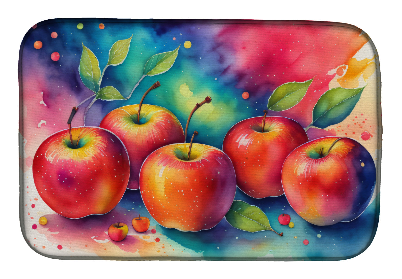 Caroline's Treasures Colorful Apples Dish Drying Mat