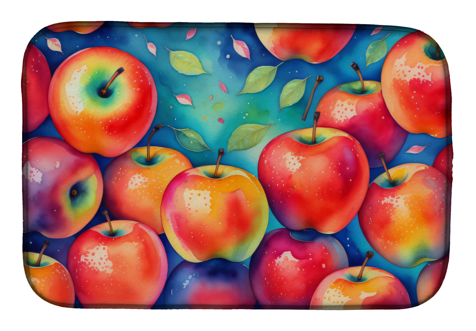 Caroline's Treasures Colorful Apples Dish Drying Mat