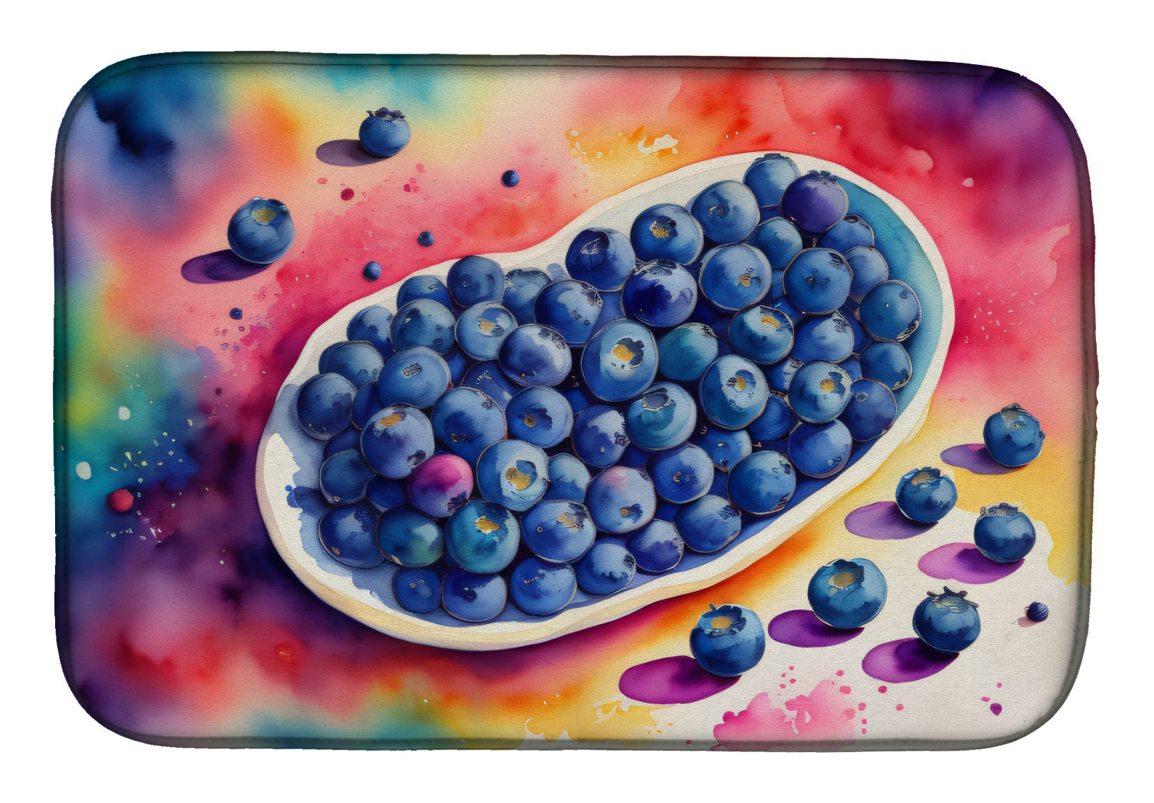 Caroline's Treasures Colorful Blueberries Dish Drying Mat
