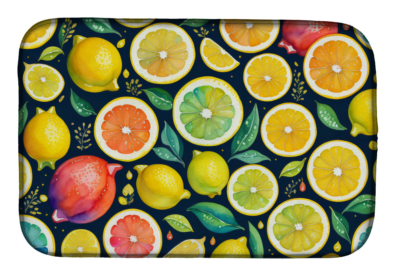 Caroline's Treasures Colorful Lemons Dish Drying Mat