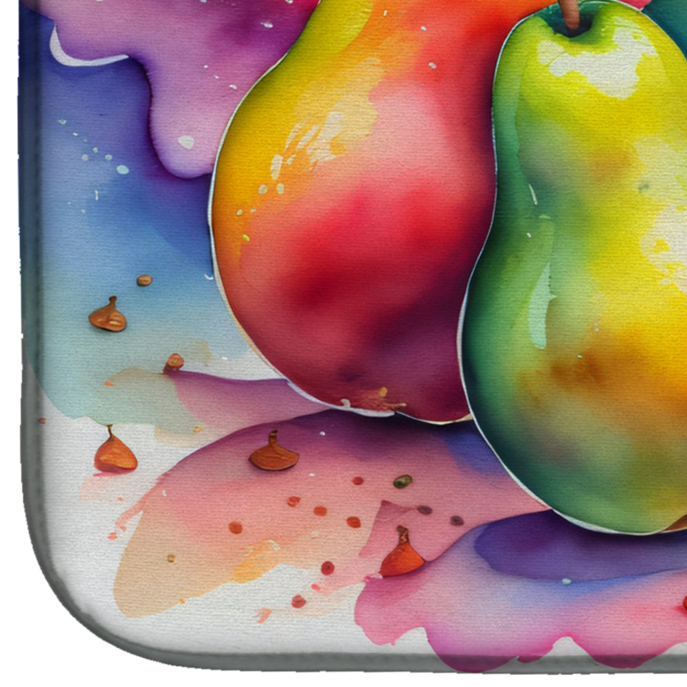 Caroline's Treasures Colorful Pears Dish Drying Mat