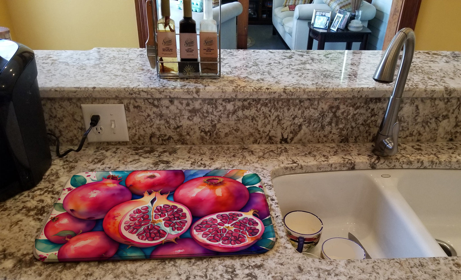 Caroline's Treasures Colorful Pomegranates Dish Drying Mat