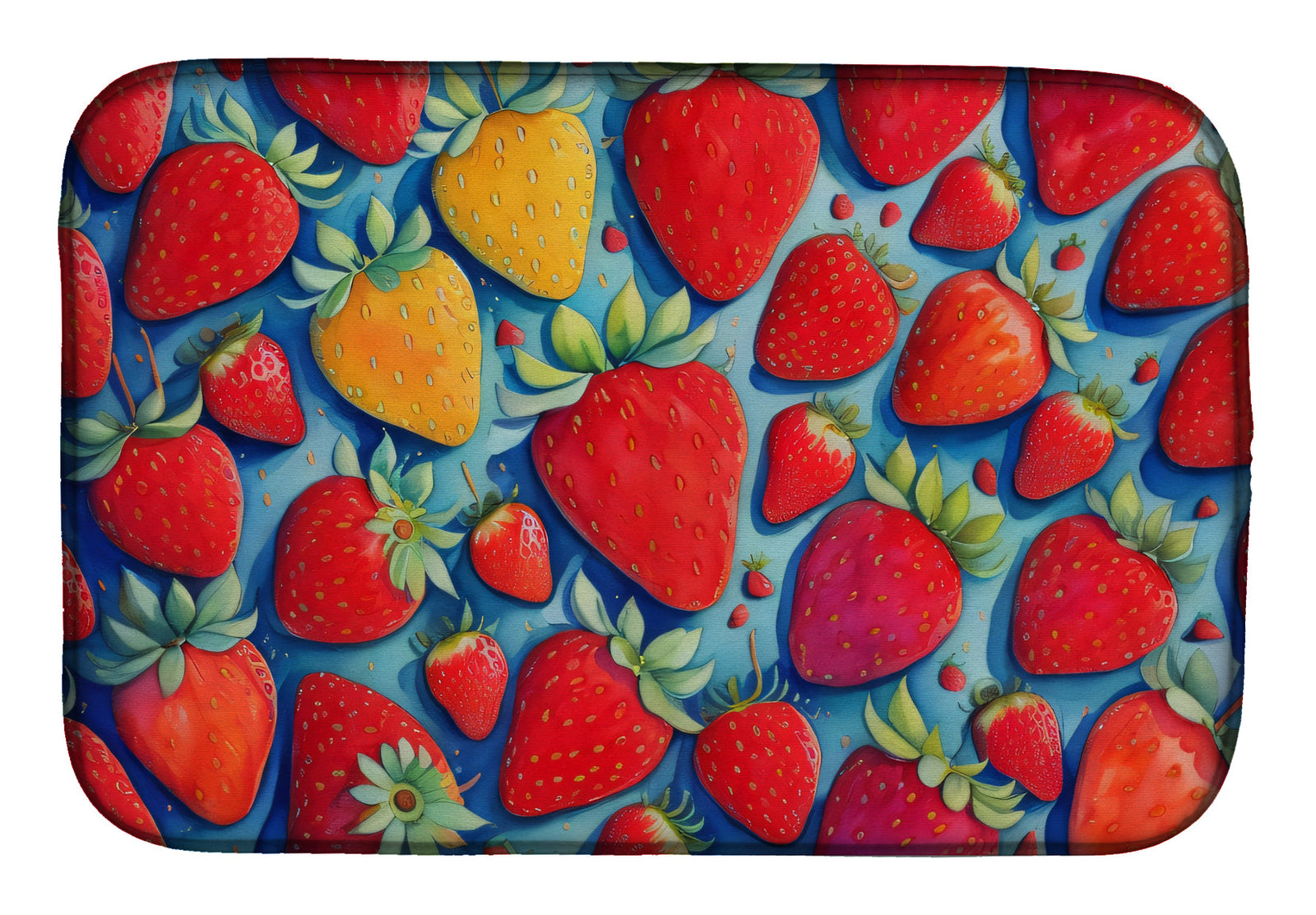 Caroline's Treasures Colorful Strawberries Dish Drying Mat