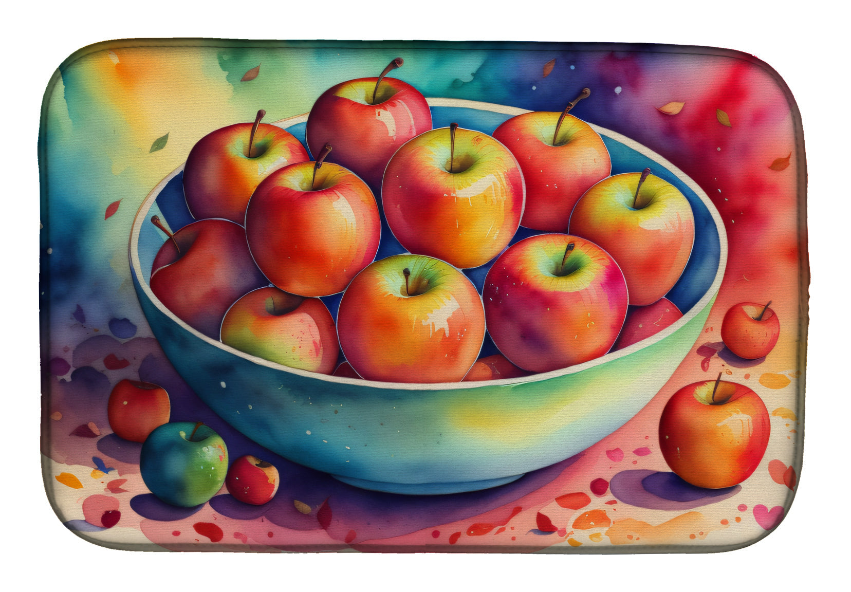Caroline's Treasures Colorful Apples Dish Drying Mat