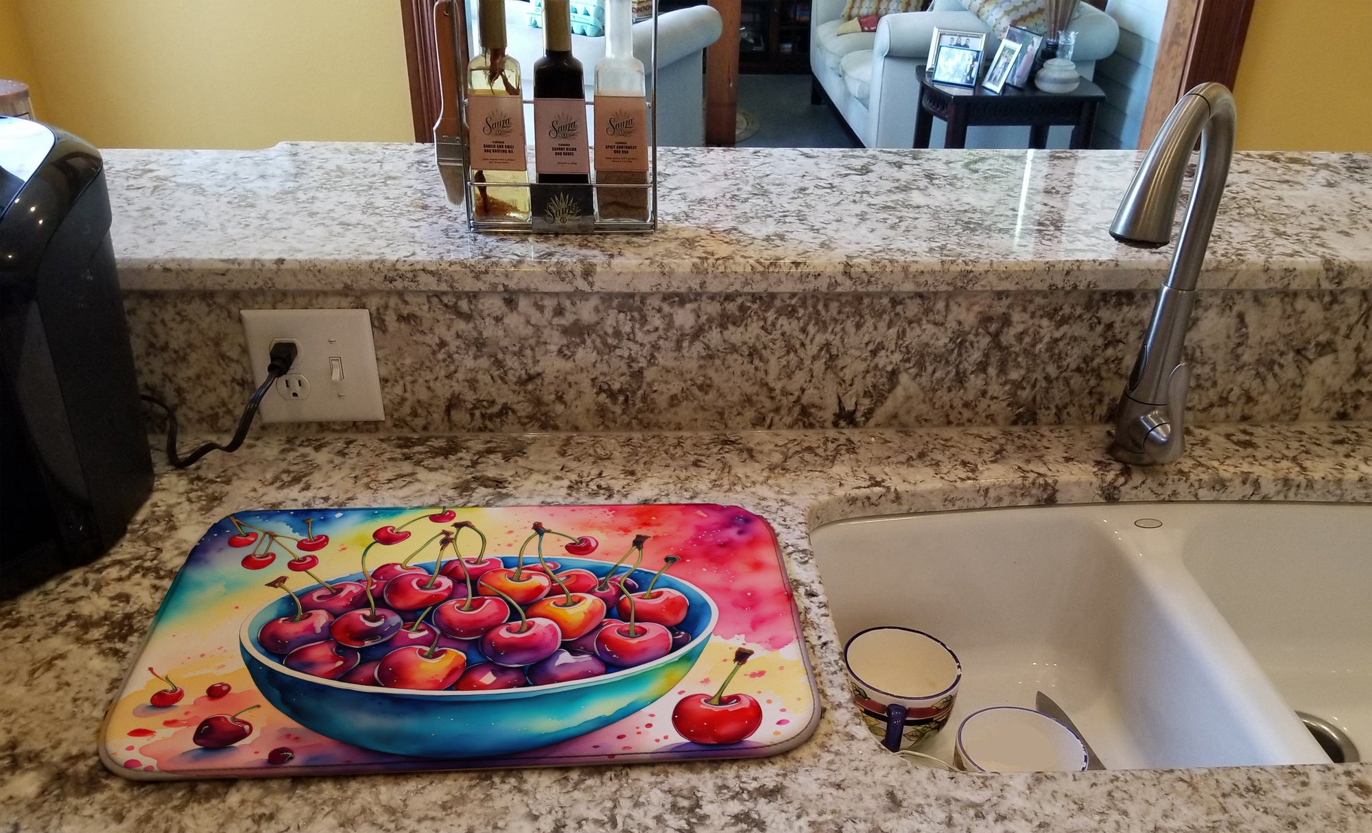 Caroline's Treasures Colorful Cherries Dish Drying Mat