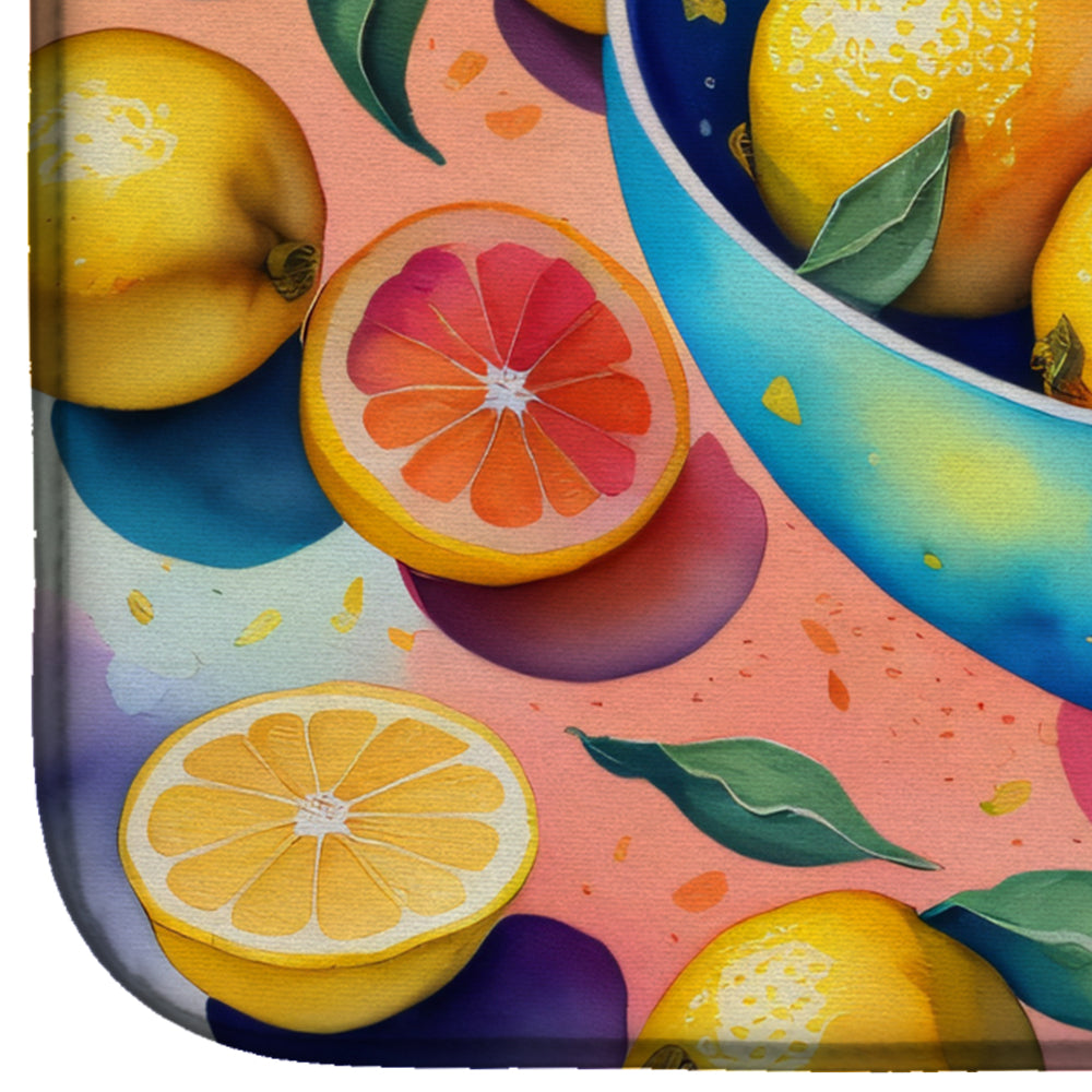 Caroline's Treasures Colorful Lemons Dish Drying Mat