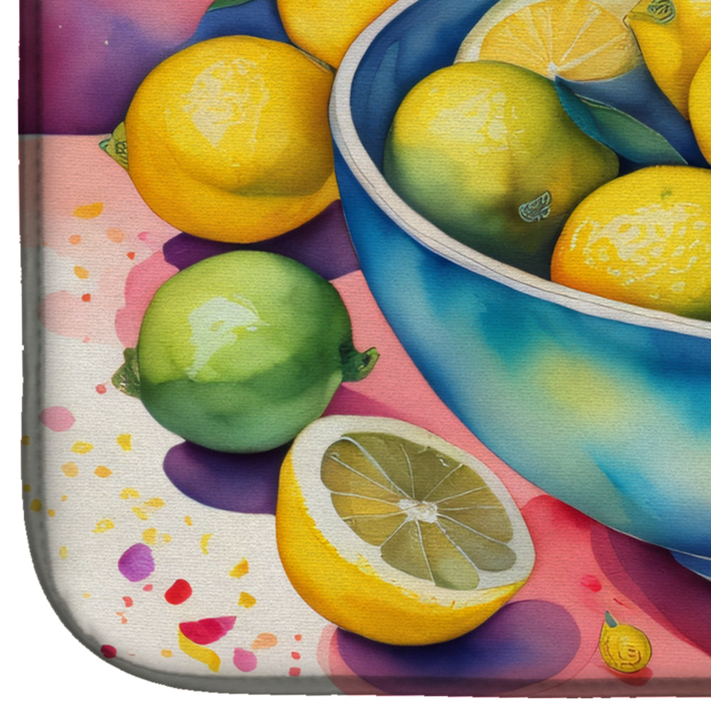 Caroline's Treasures Colorful Lemons Dish Drying Mat
