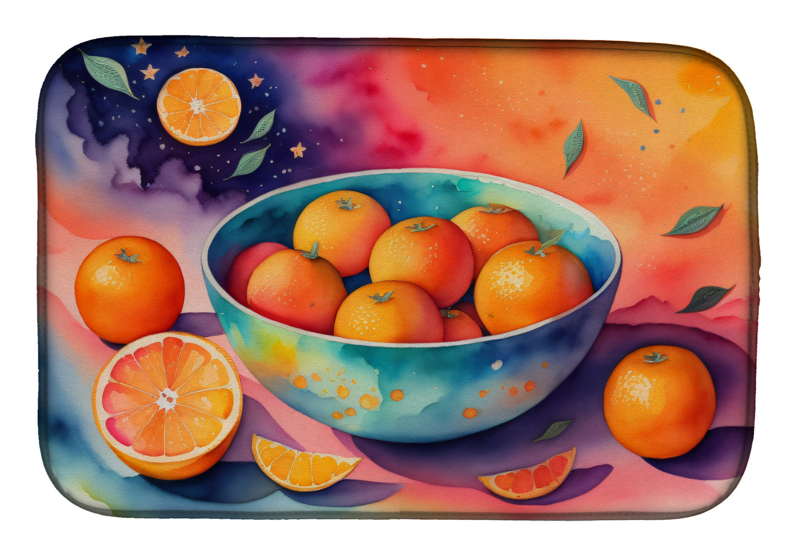 Caroline's Treasures Colorful Oranges Dish Drying Mat
