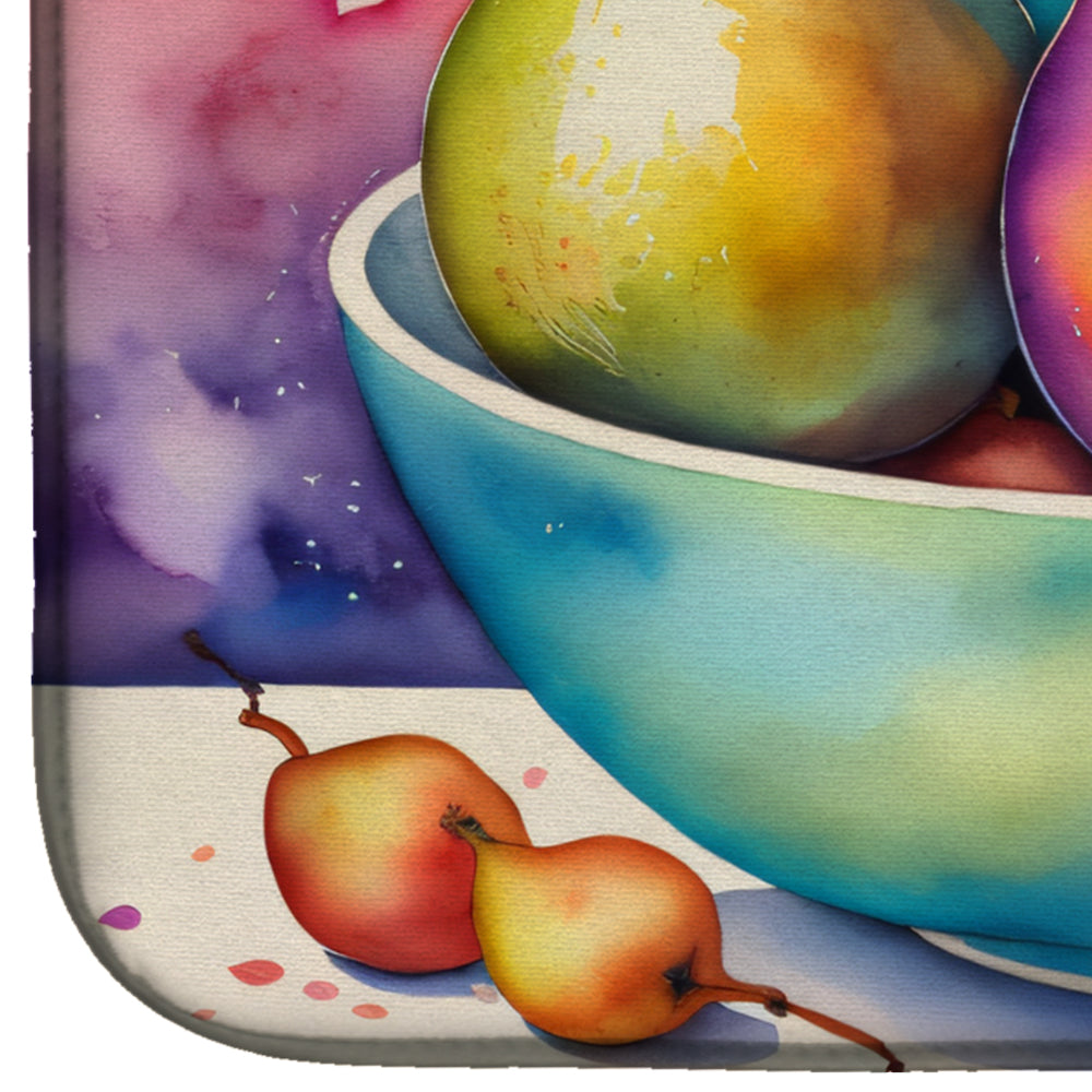 Caroline's Treasures Colorful Pears Dish Drying Mat
