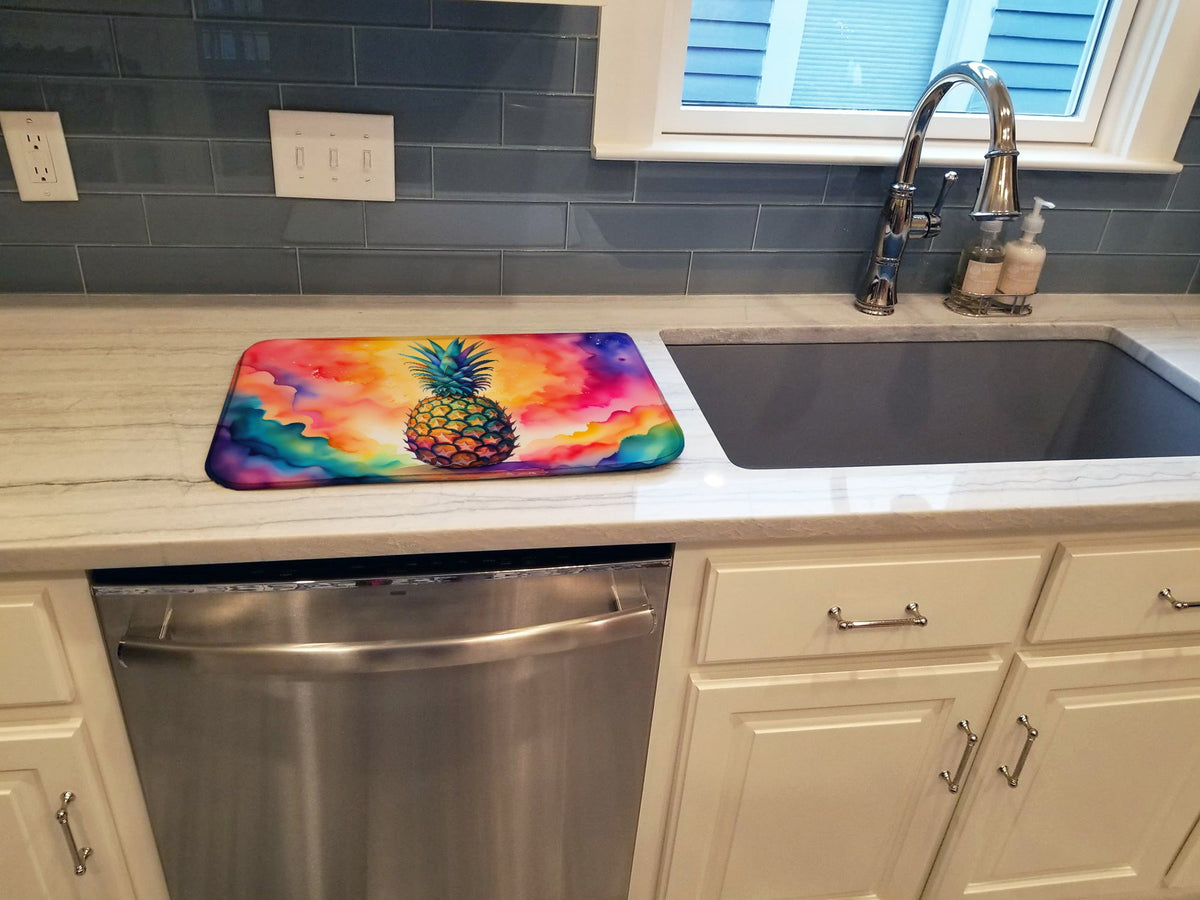 Caroline's Treasures Colorful Pineapple Dish Drying Mat