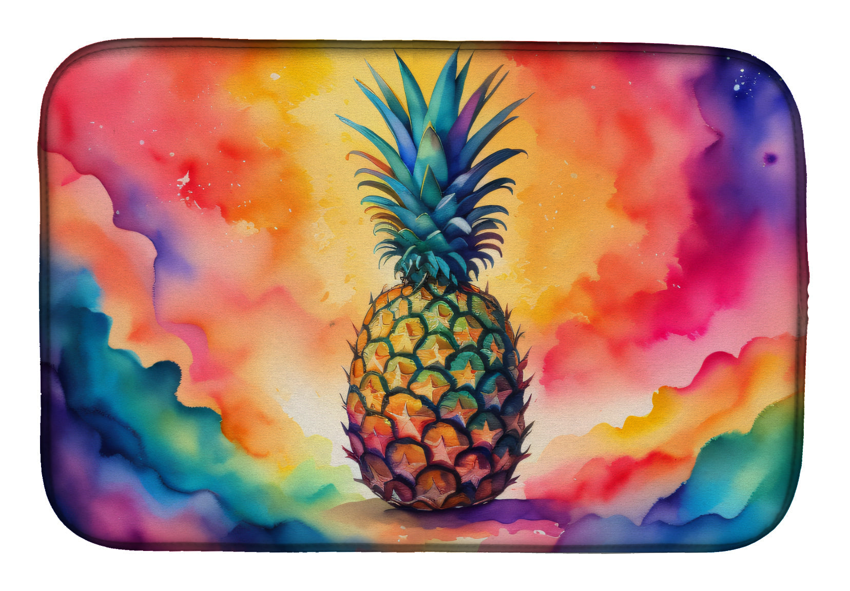 Caroline's Treasures Colorful Pineapple Dish Drying Mat