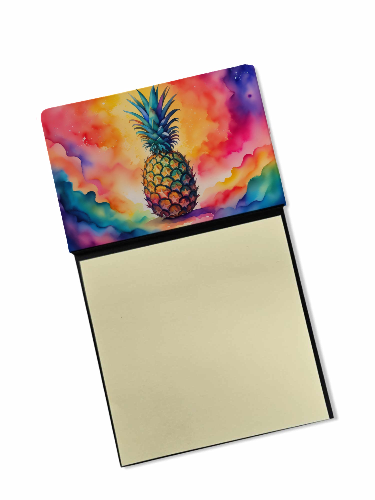 Caroline's Treasures Colorful Pineapple Sticky Note Holder- Refiilable Desk Accessory Note Pad