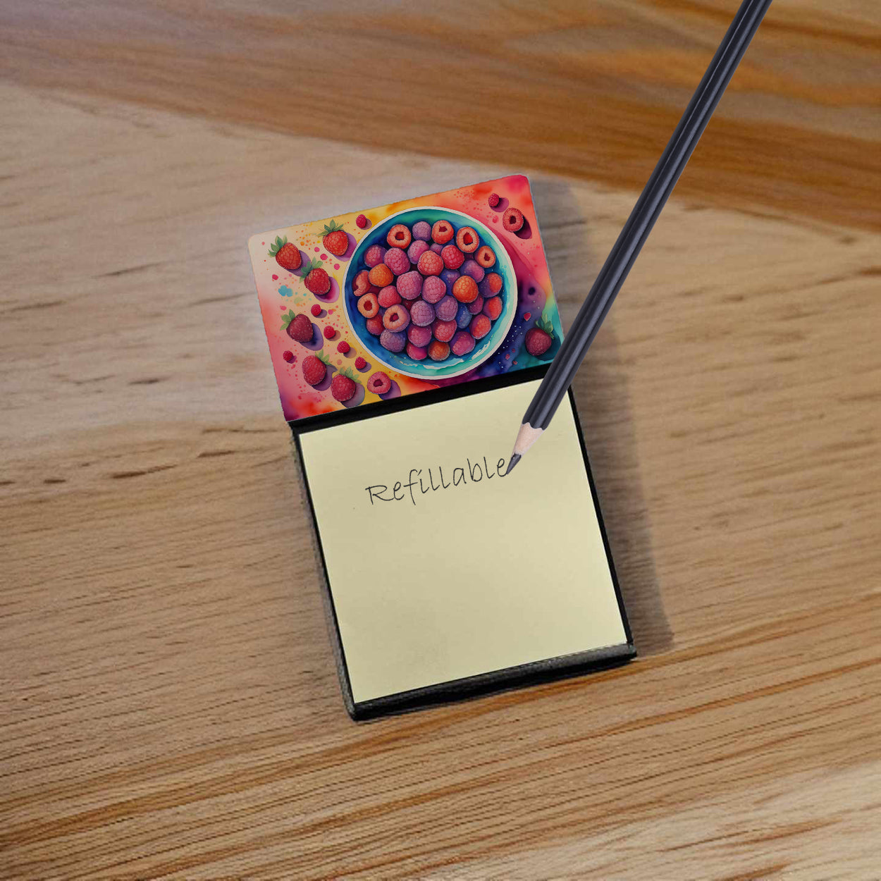 Colorful Raspberries Sticky Note Holder