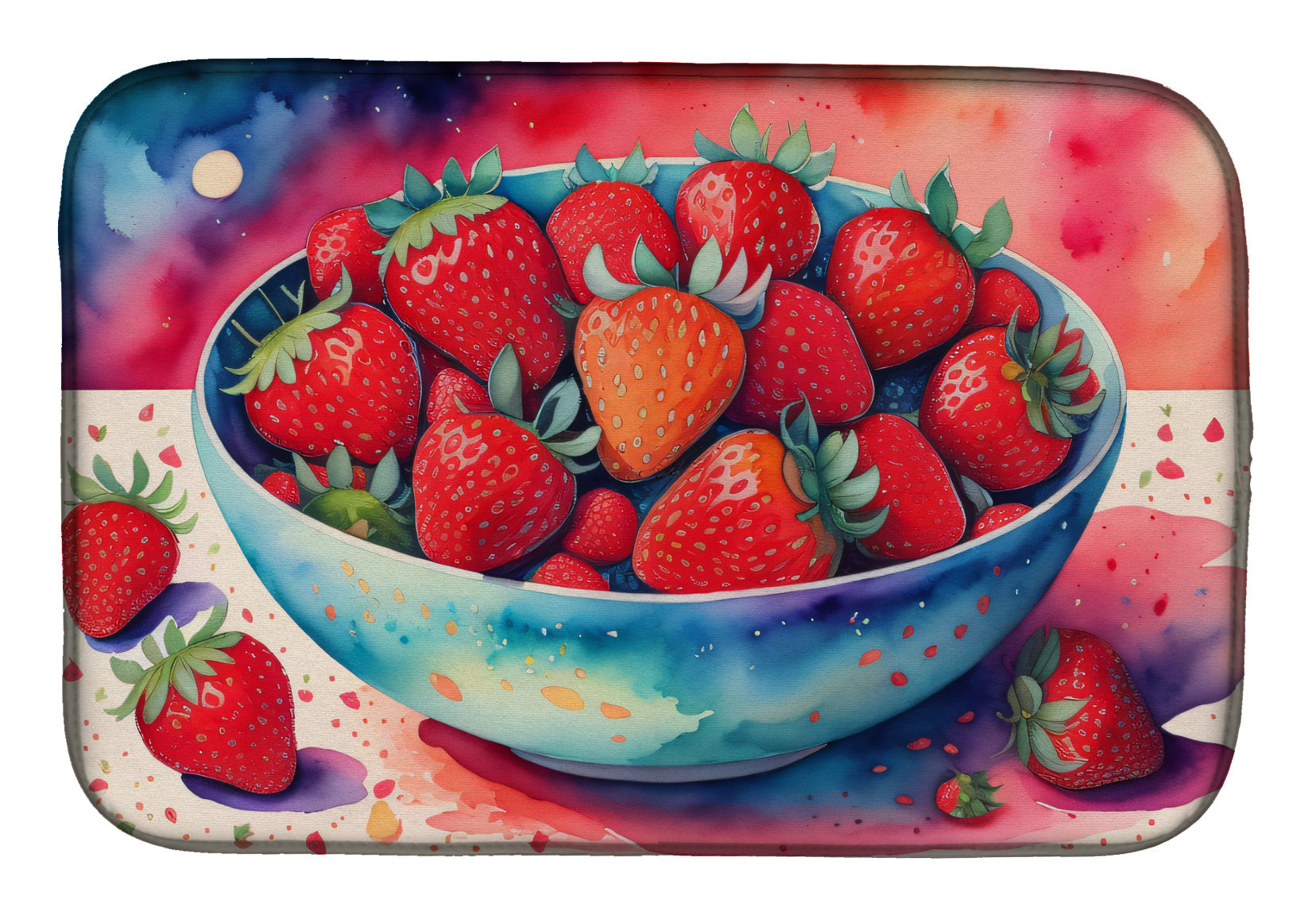 Caroline's Treasures Colorful Strawberries Dish Drying Mat