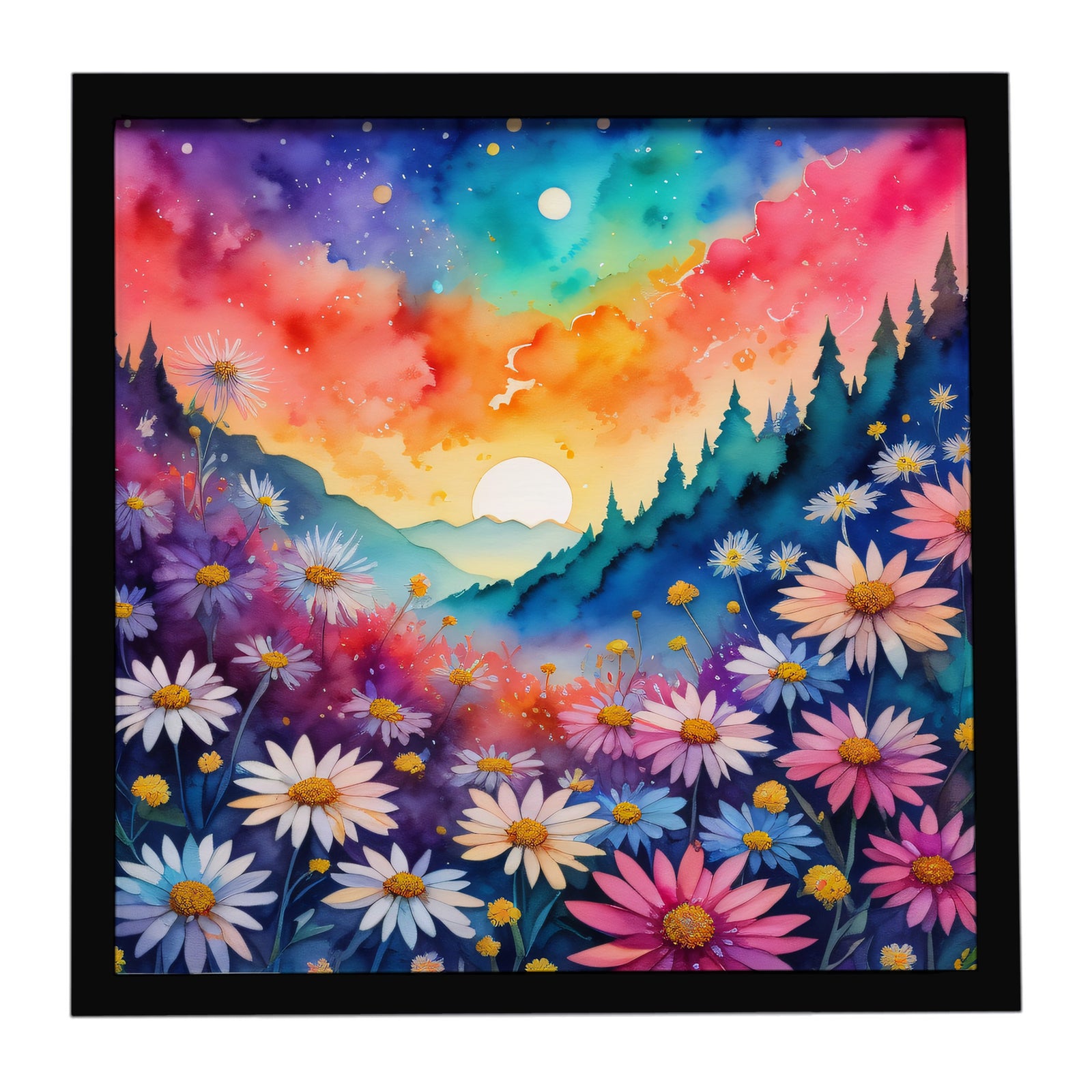 Caroline's Treasures Colorful Asters Framed Metal Print