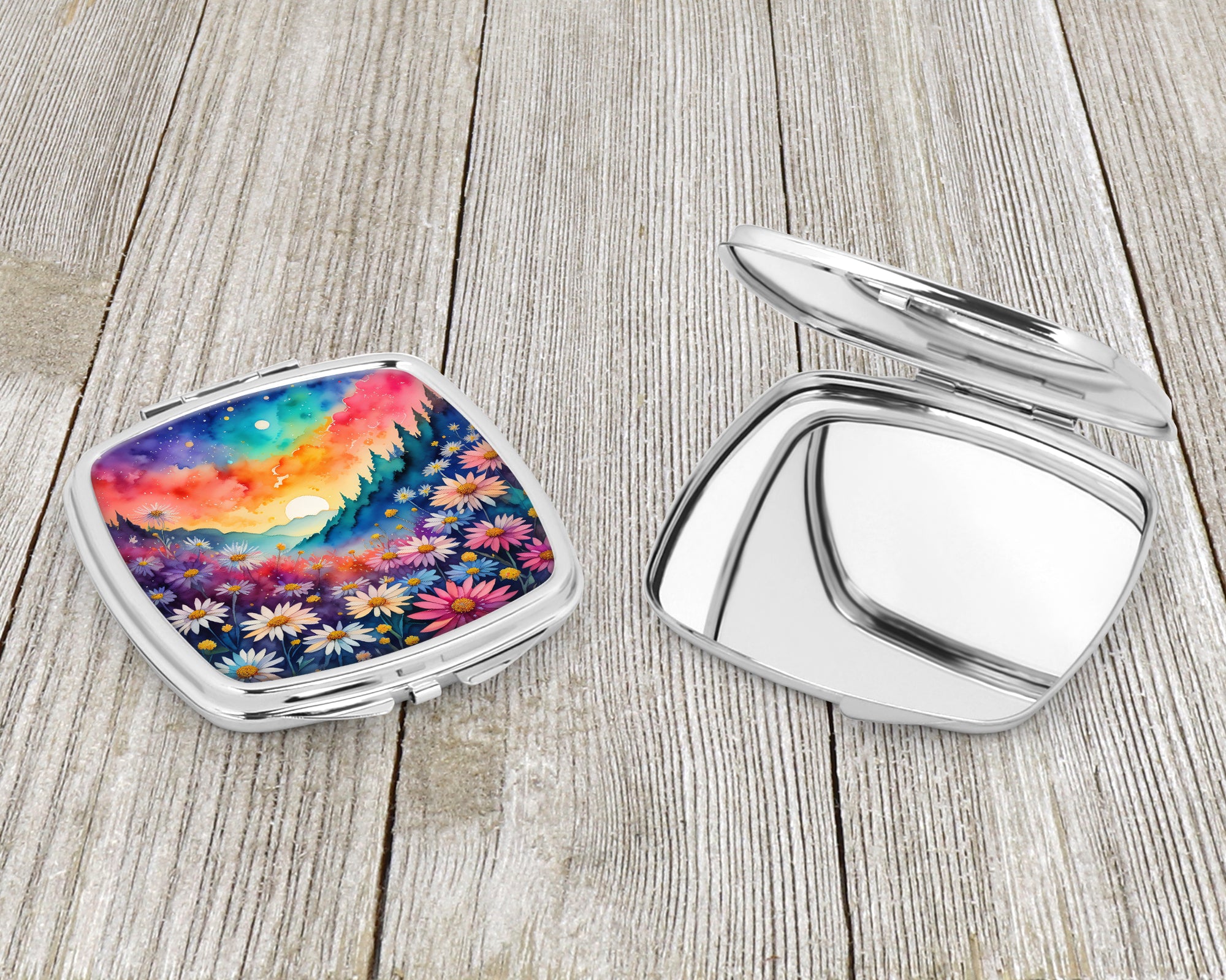 Colorful Asters Compact Mirror