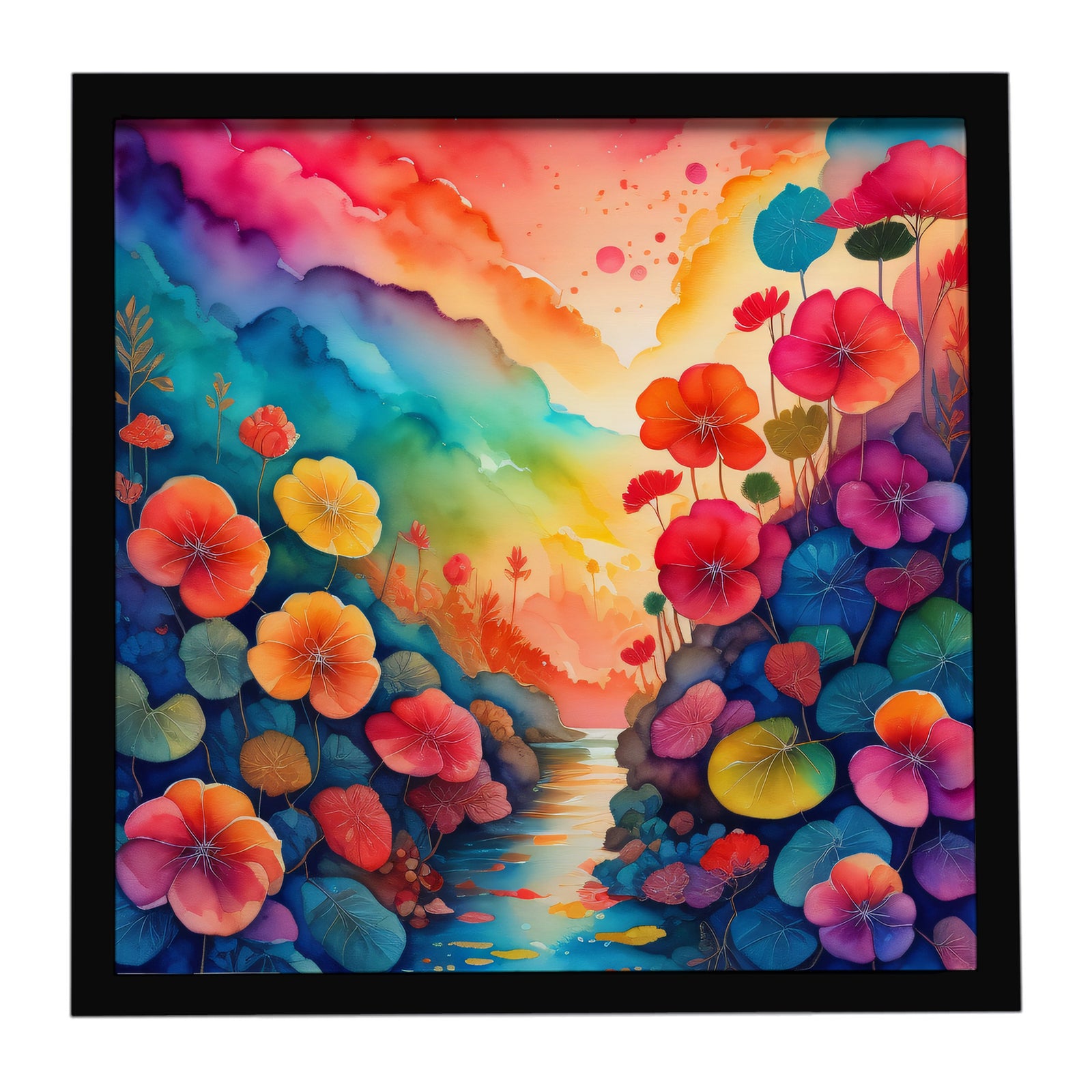 Caroline's Treasures Colorful Begonias Framed Metal Print
