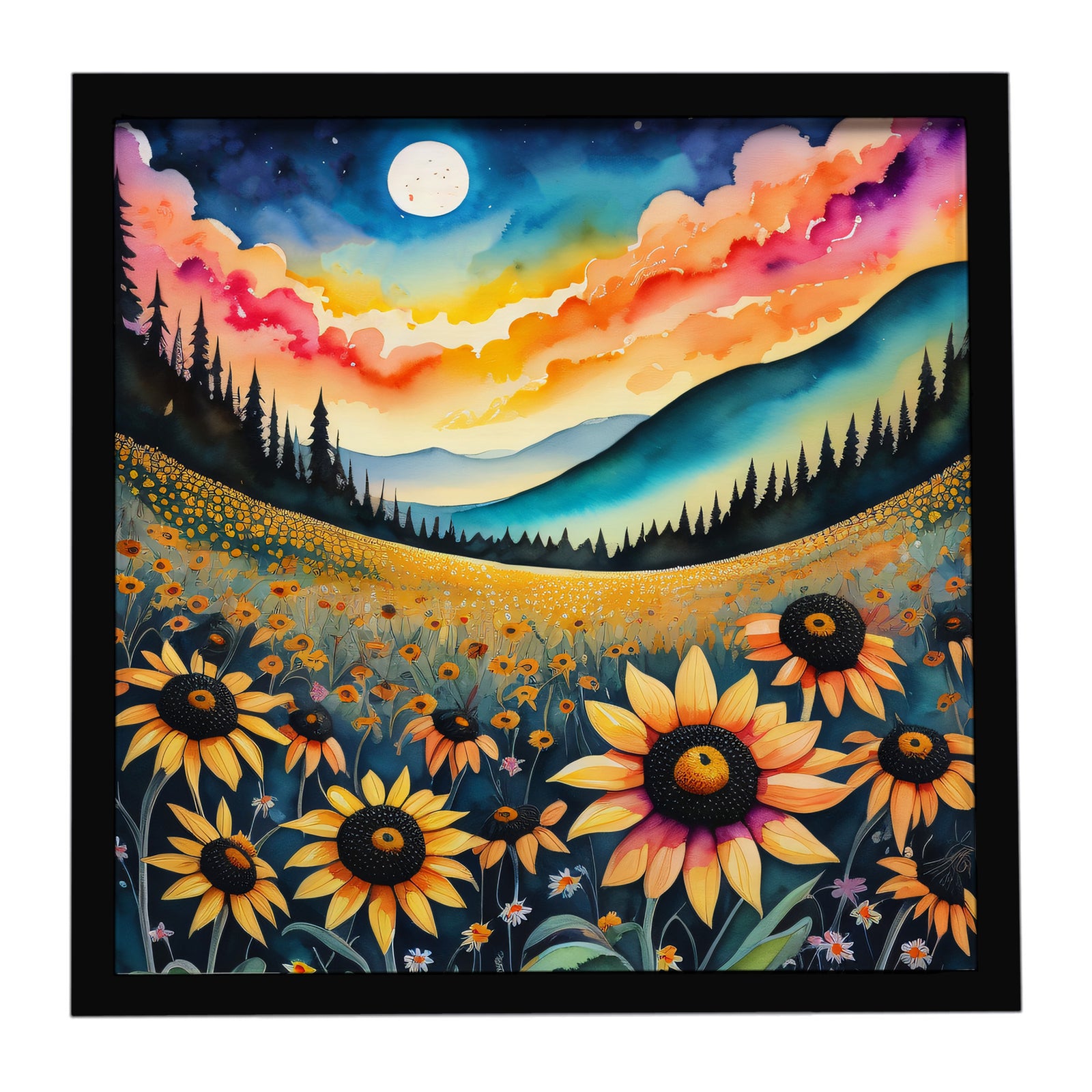Caroline's Treasures Colorful Black-eyed Susans Framed Metal Print
