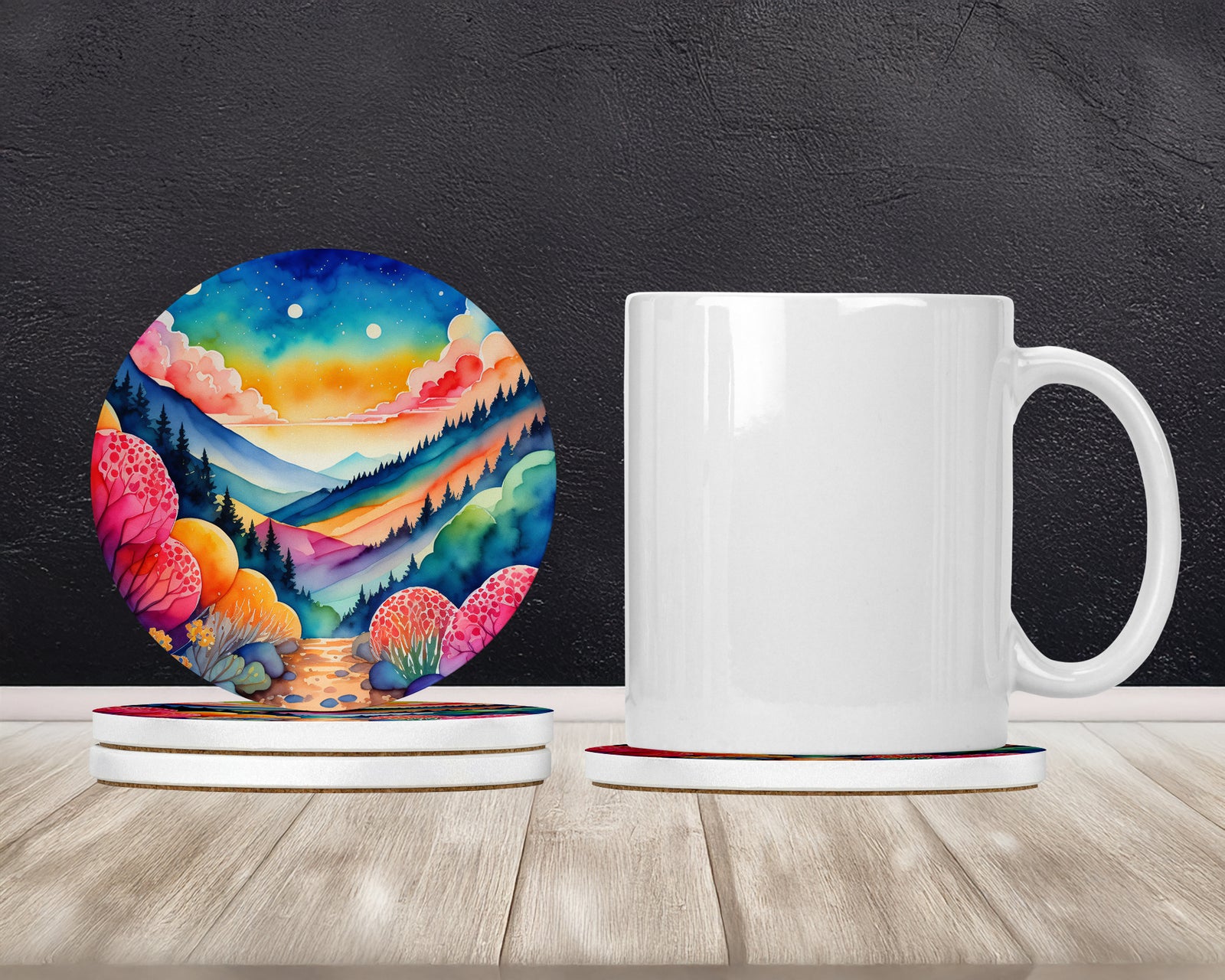 Caroline's Treasures Colorful Brunia Large Sandstone Coasters Pack of 4