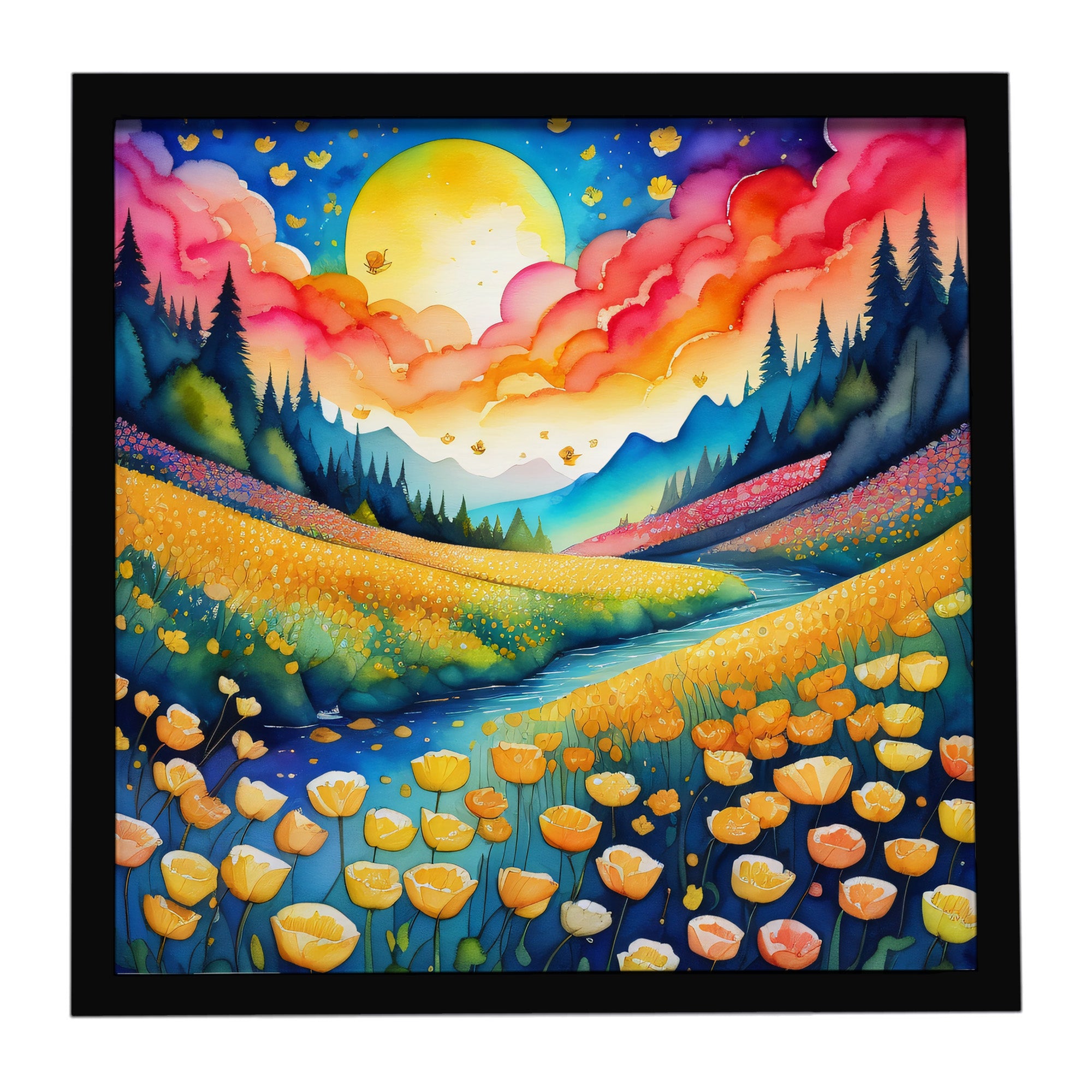 Caroline's Treasures Colorful Buttercups Framed Metal Print