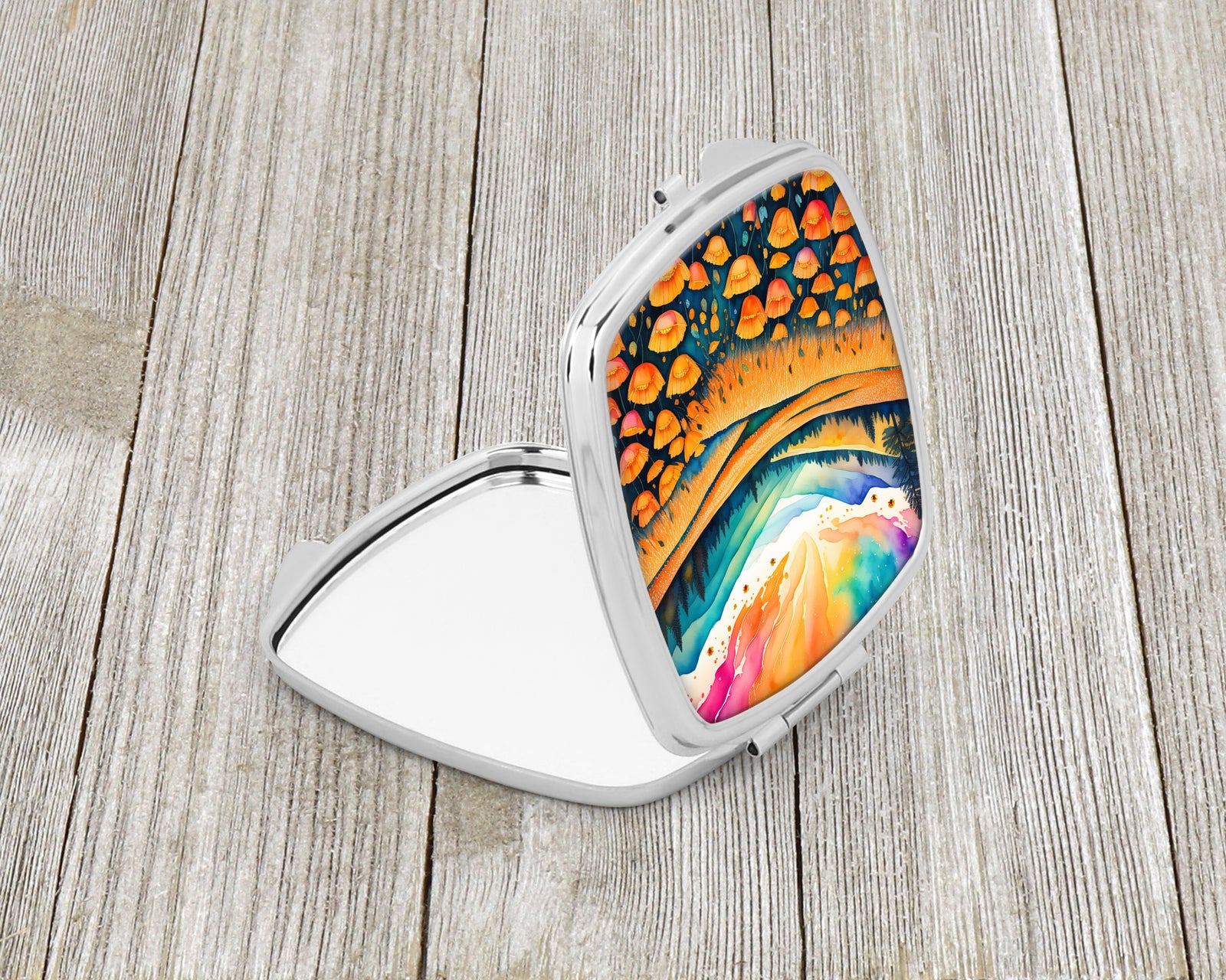 Caroline's Treasures Colorful California poppies Compact Mirror – Stylish Purse Mirror with Artistic Covers