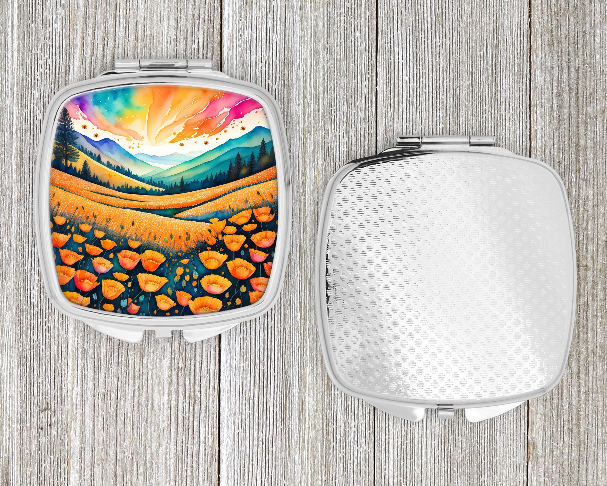 Colorful California poppies Compact Mirror