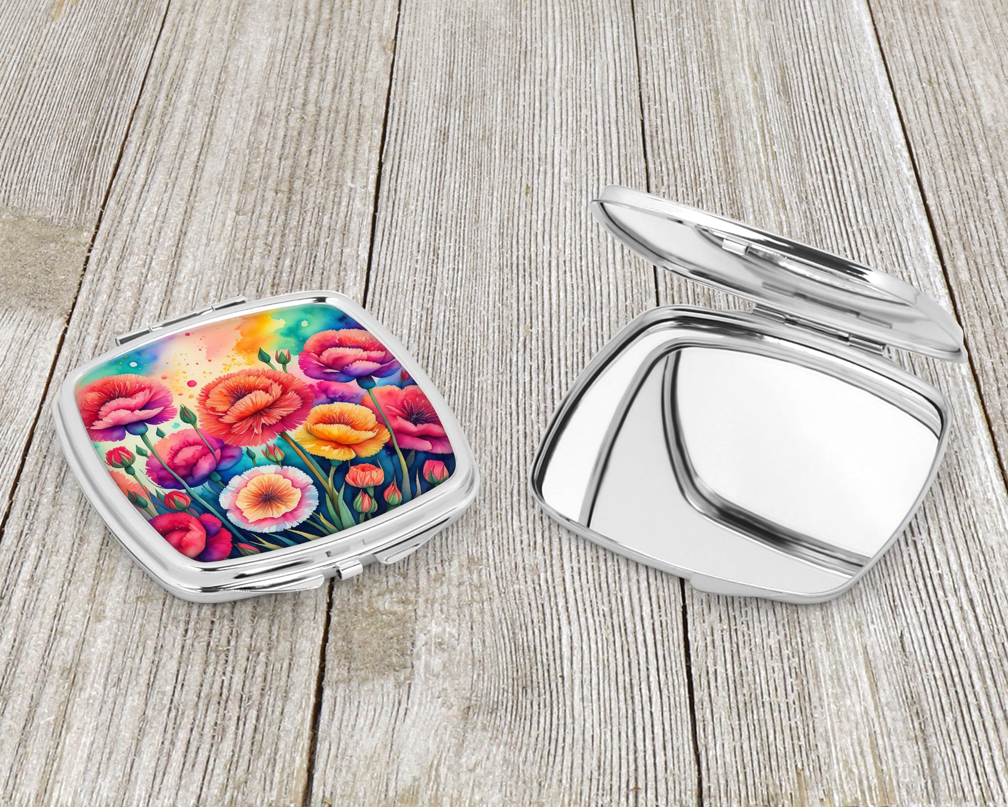 Colorful Carnations Compact Mirror