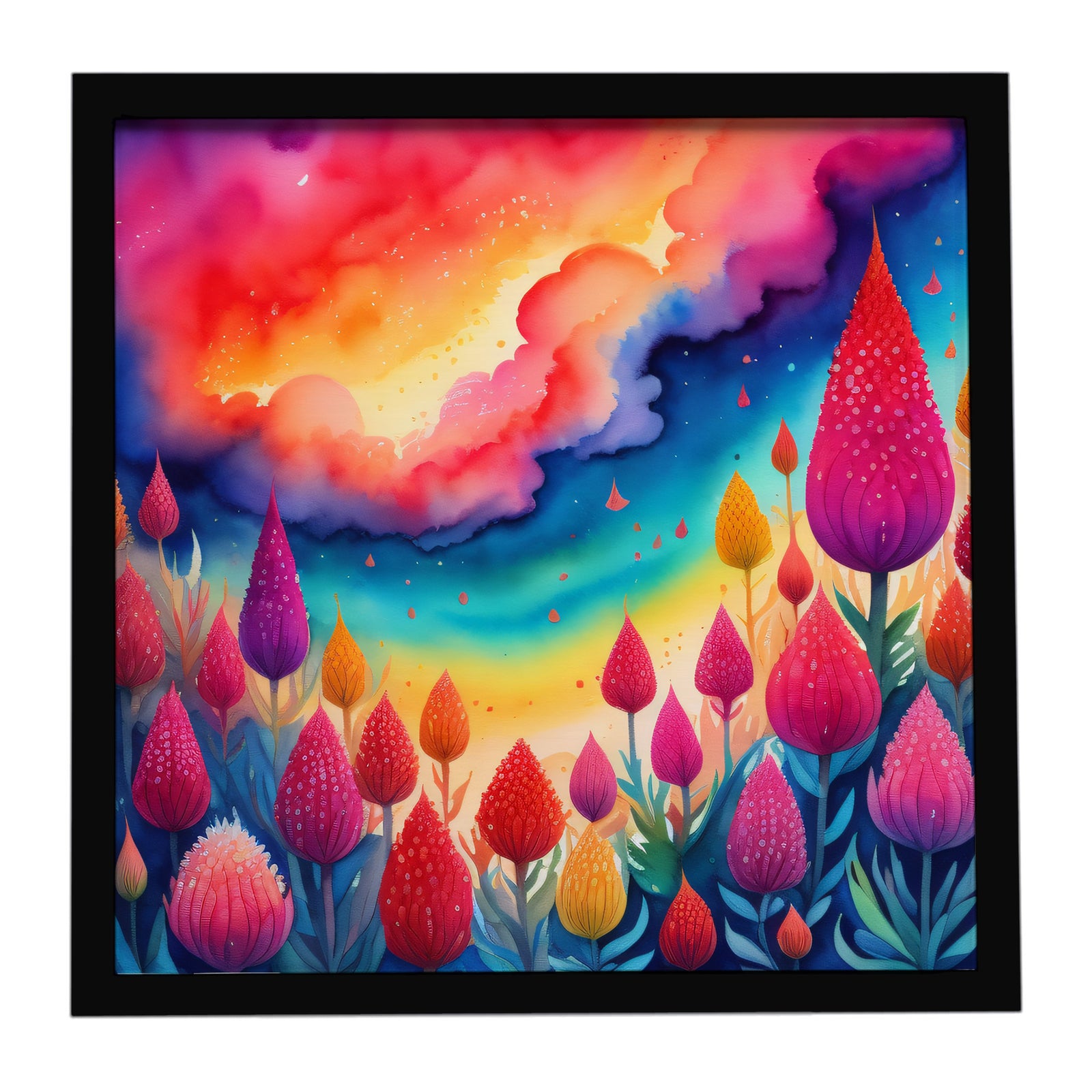 Caroline's Treasures Colorful Celosia Framed Metal Print
