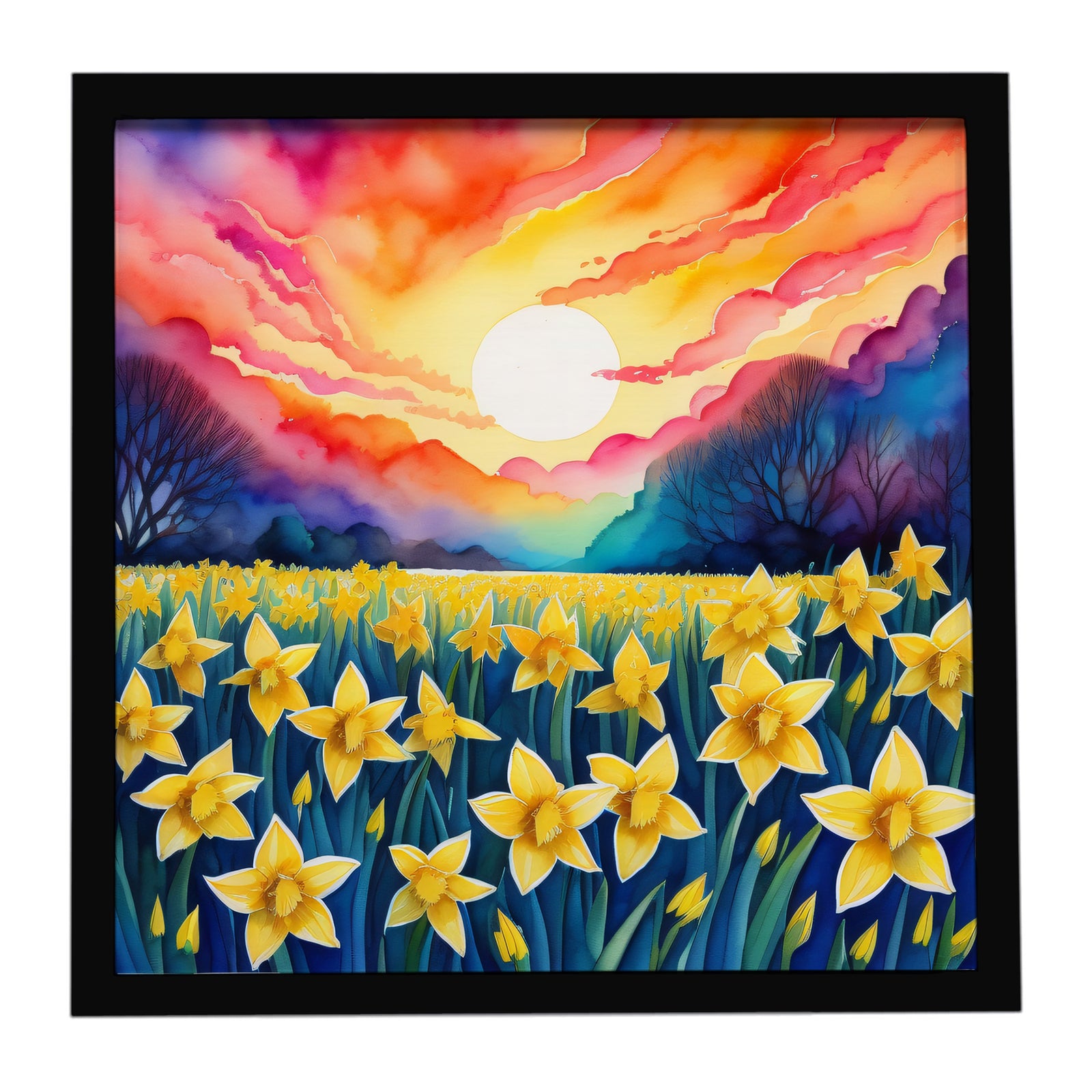 Caroline's Treasures Colorful Daffodils Framed Metal Print