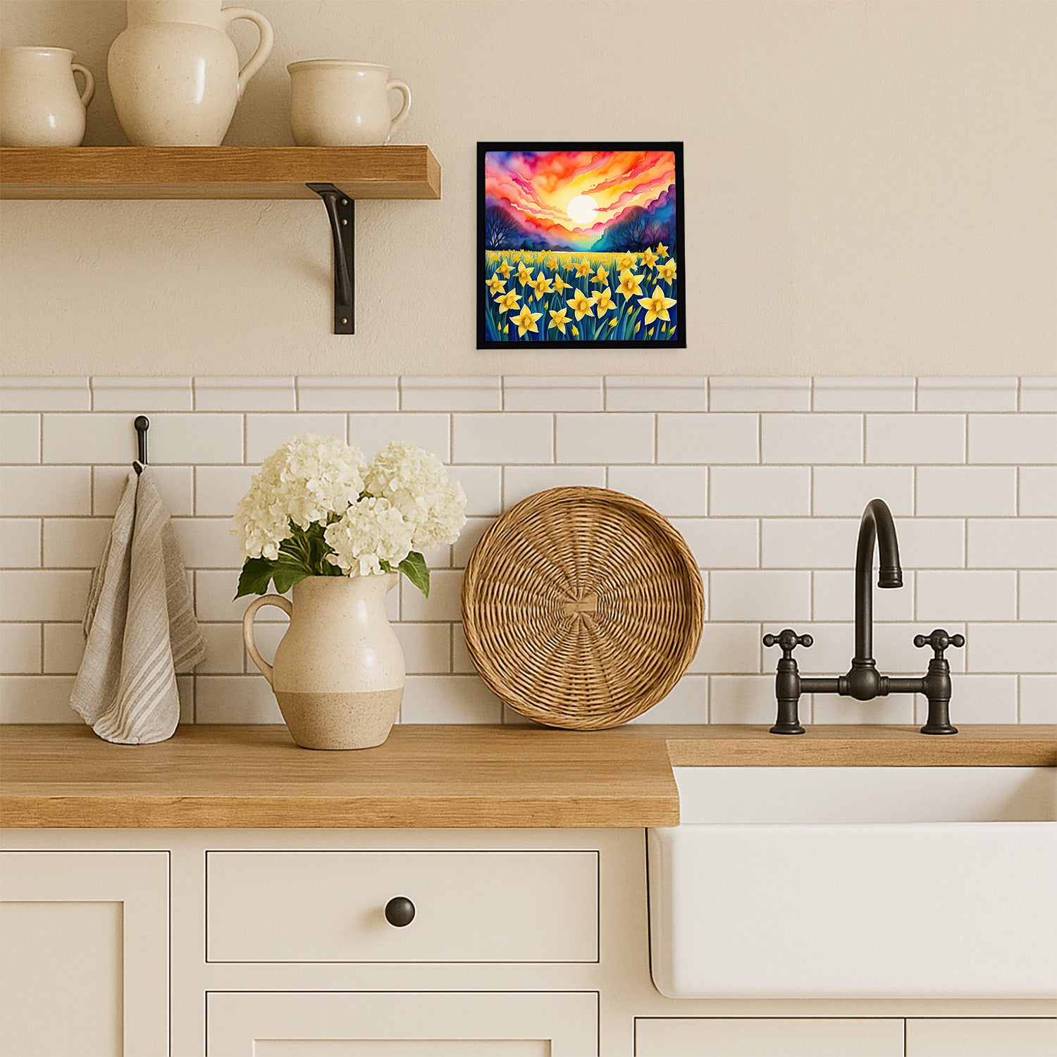 Caroline's Treasures Colorful Daffodils Framed Metal Print