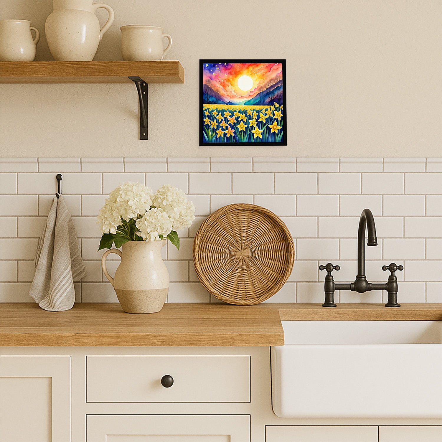 Caroline's Treasures Colorful Daffodils Framed Metal Print