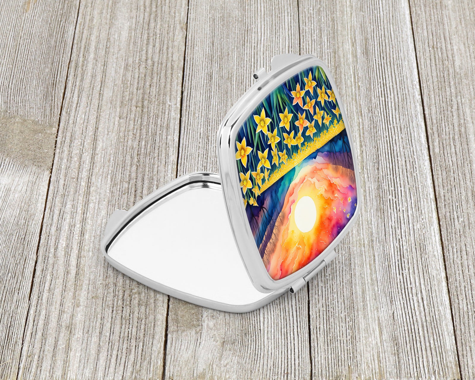 Caroline's Treasures Colorful Daffodils Compact Mirror – Stylish Purse Mirror with Artistic Covers