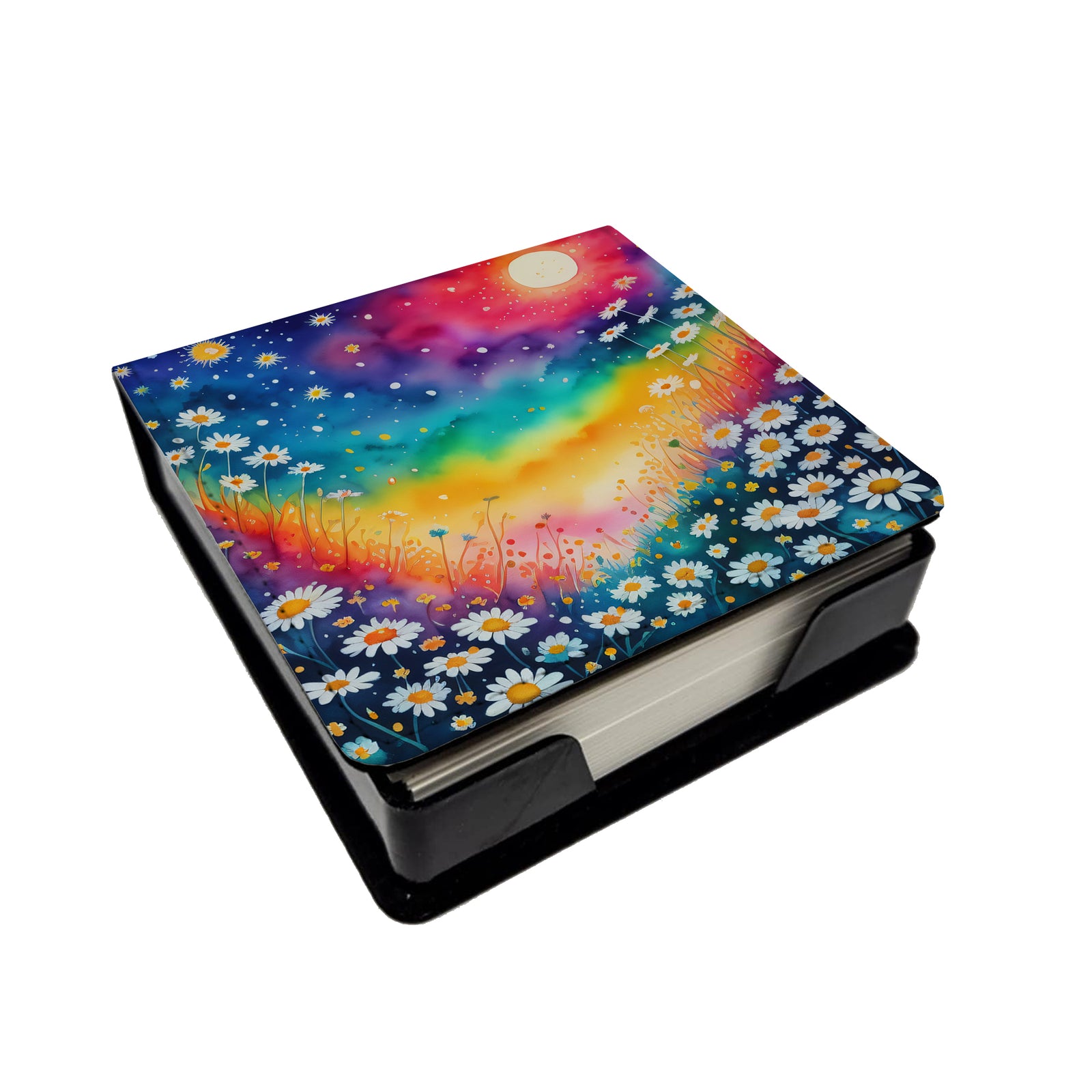 Caroline's Treasures Colorful Daisies PU Leather Note Paper Holder