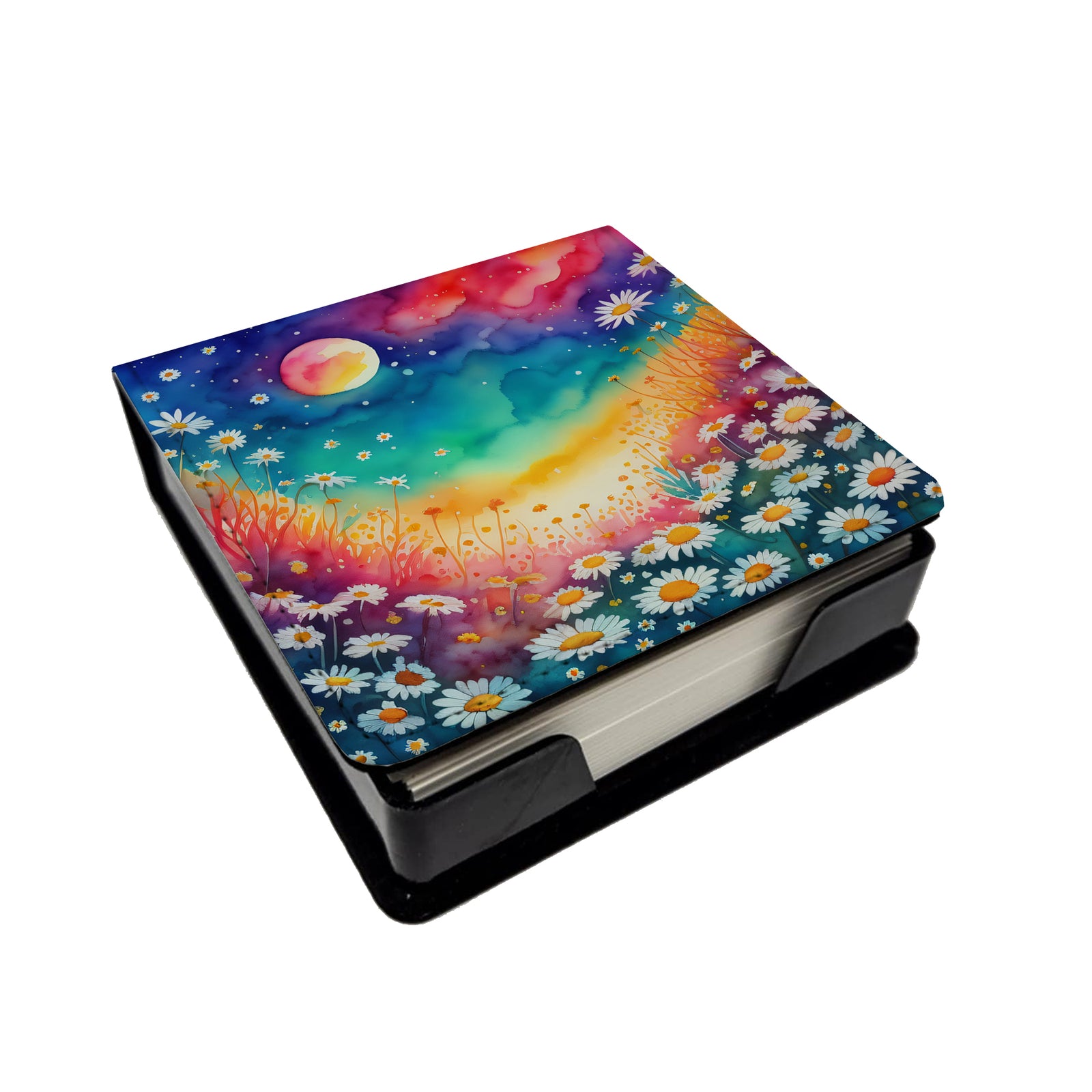 Caroline's Treasures Colorful Daisies PU Leather Note Paper Holder