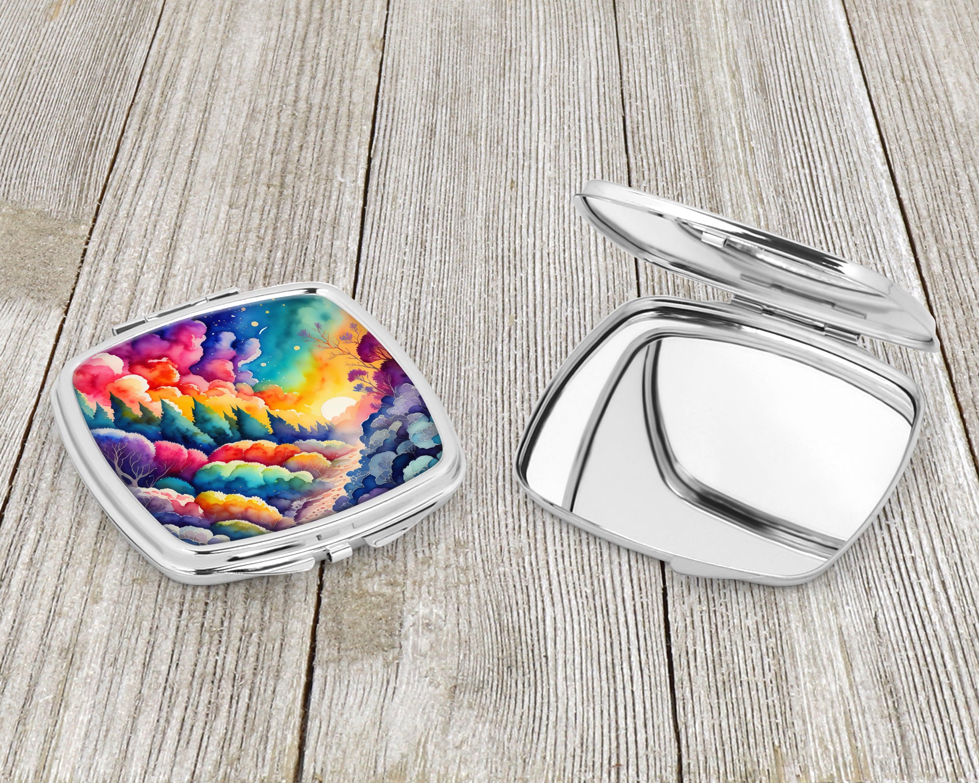 Colorful Dusty Miller Compact Mirror