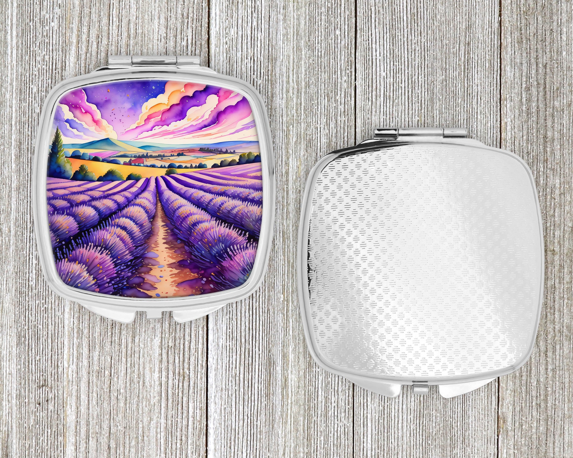 Colorful English Lavender Compact Mirror