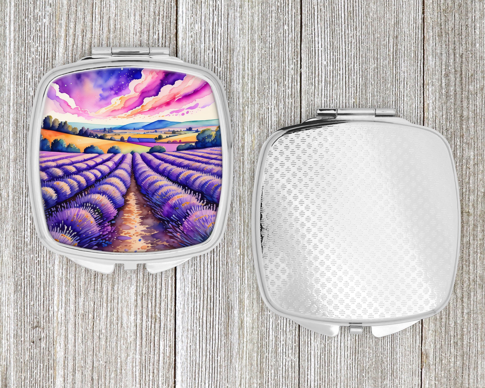 Colorful English Lavender Compact Mirror