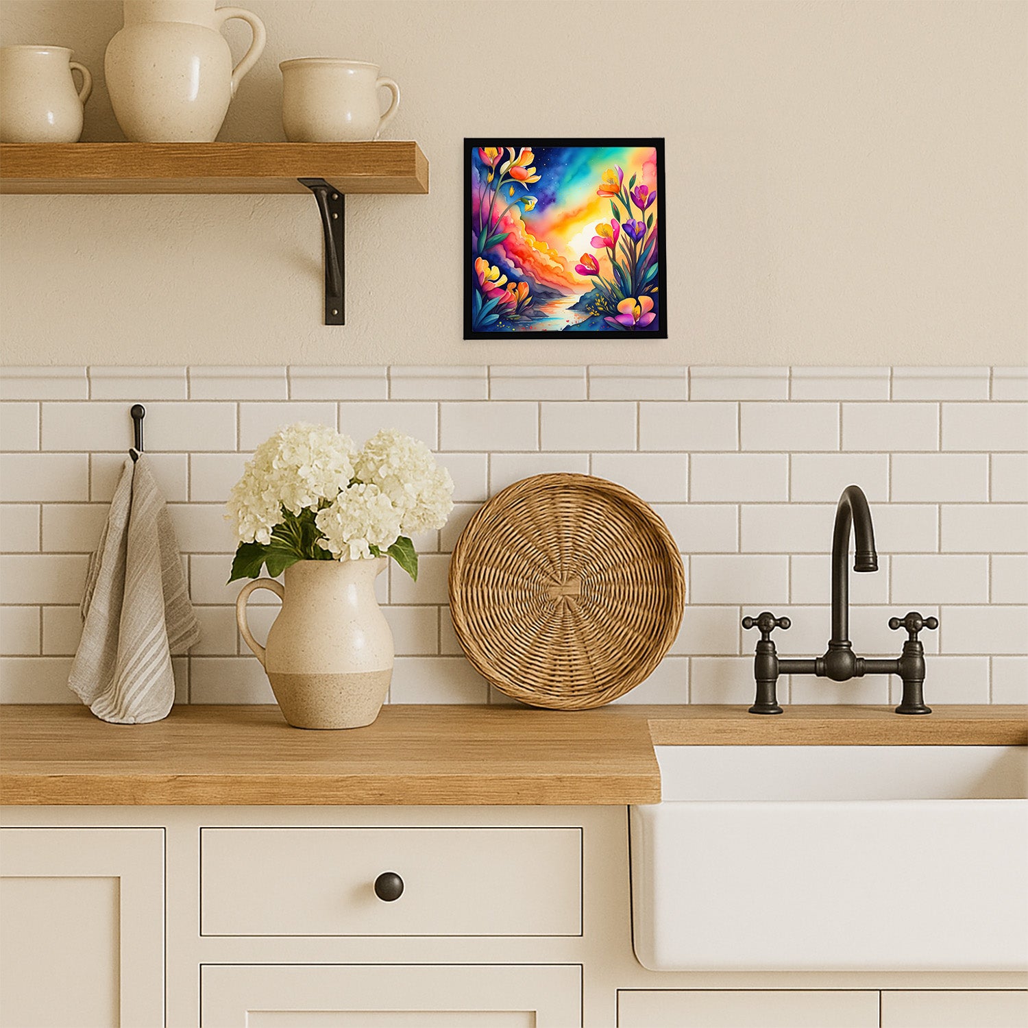 Caroline's Treasures Colorful Freesia Framed Metal Print