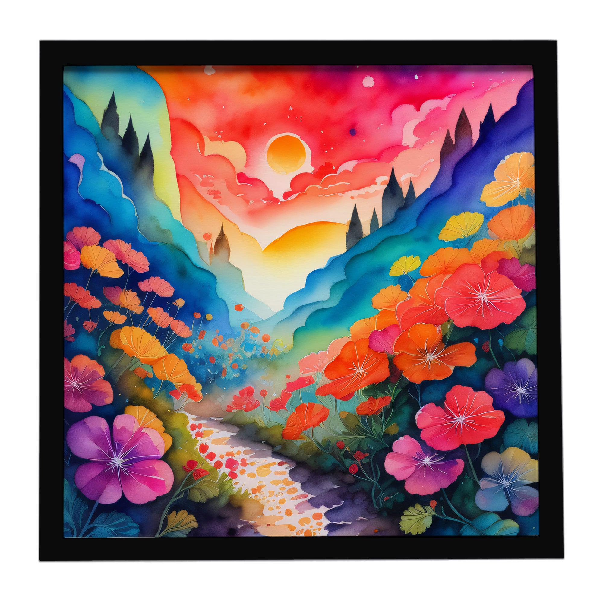 Caroline's Treasures Colorful Geraniums Framed Metal Print