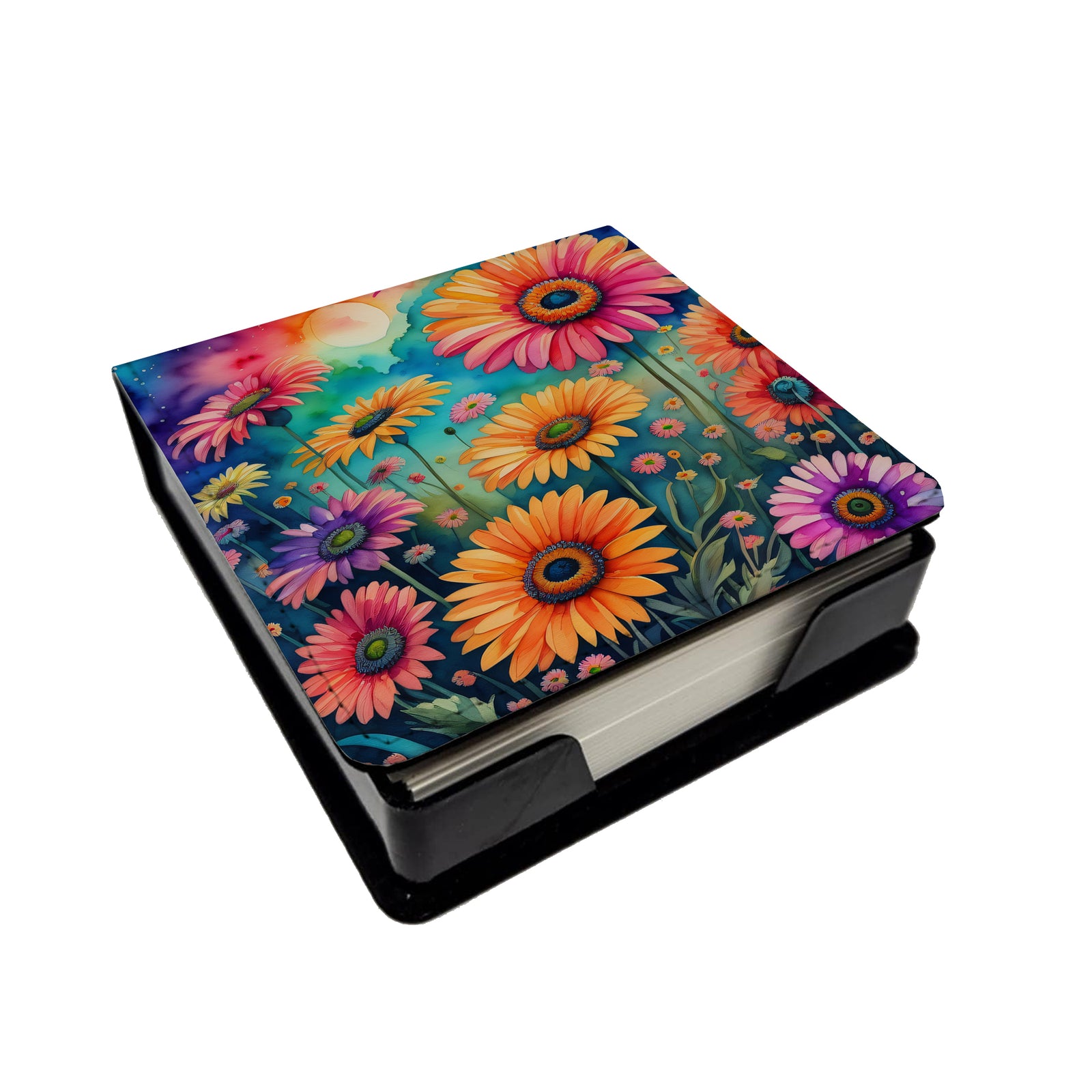 Caroline's Treasures Colorful Gerbera Daisies PU Leather Note Paper Holder