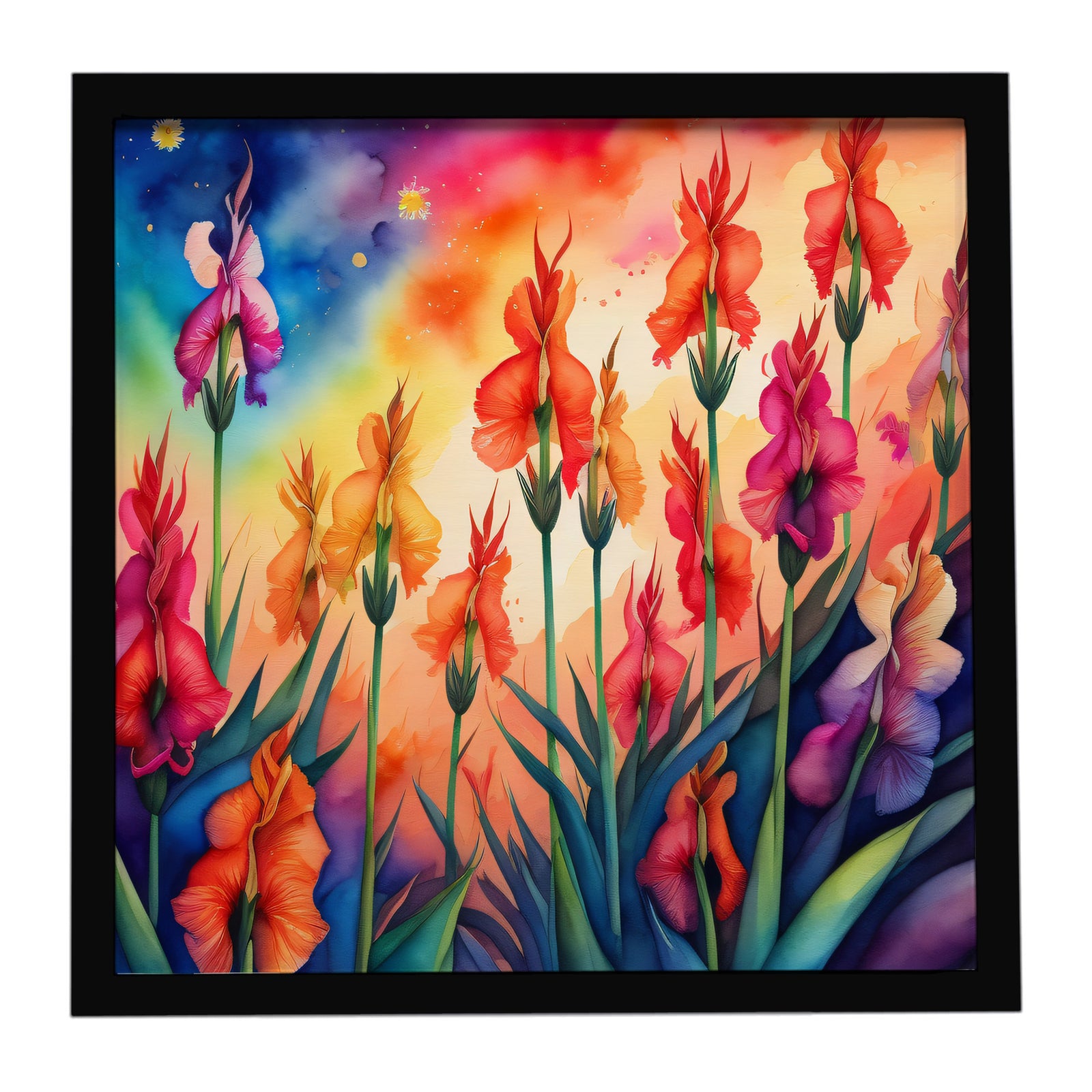 Caroline's Treasures Colorful Gladiolus Framed Metal Print