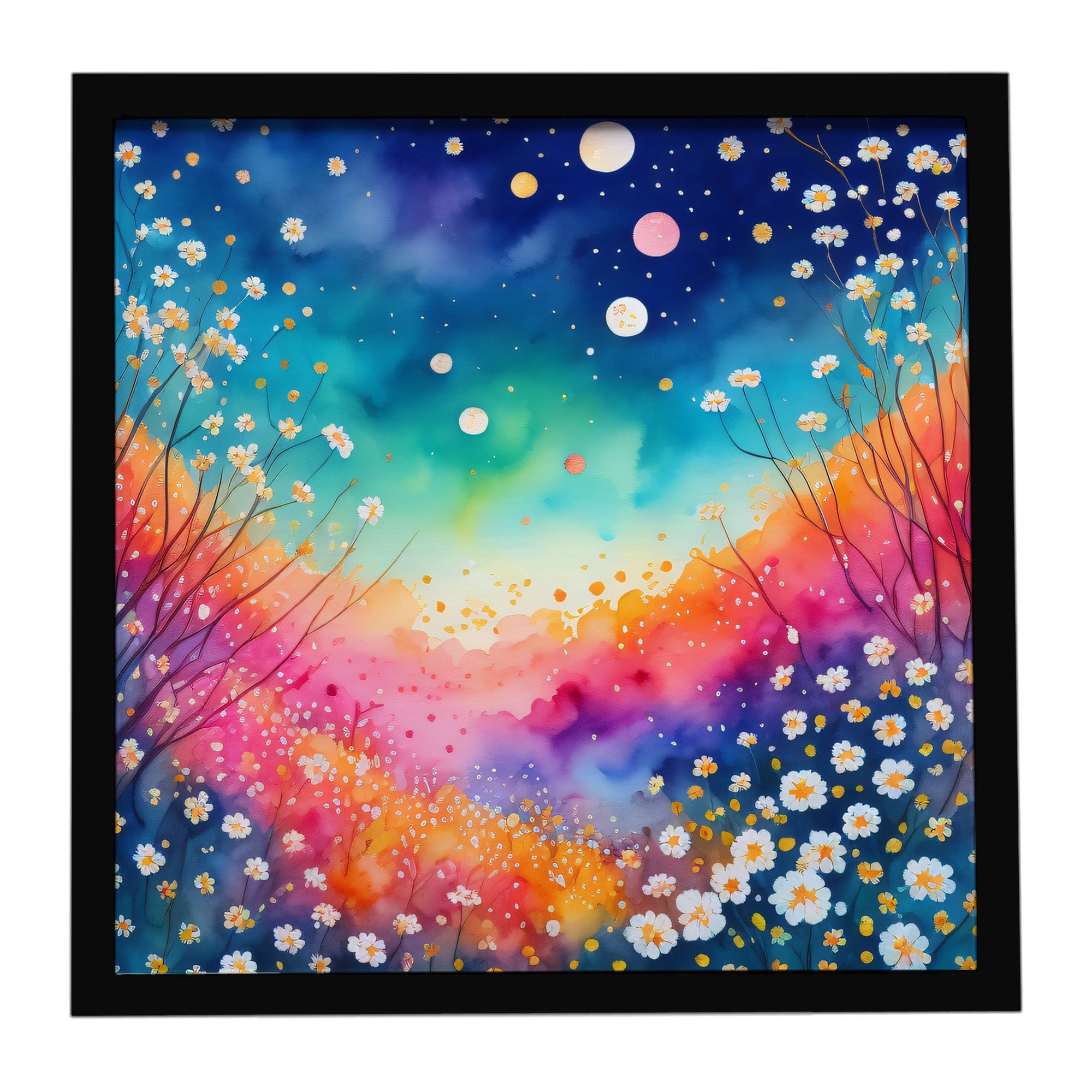 Caroline's Treasures Colorful Gypsophila Framed Metal Print