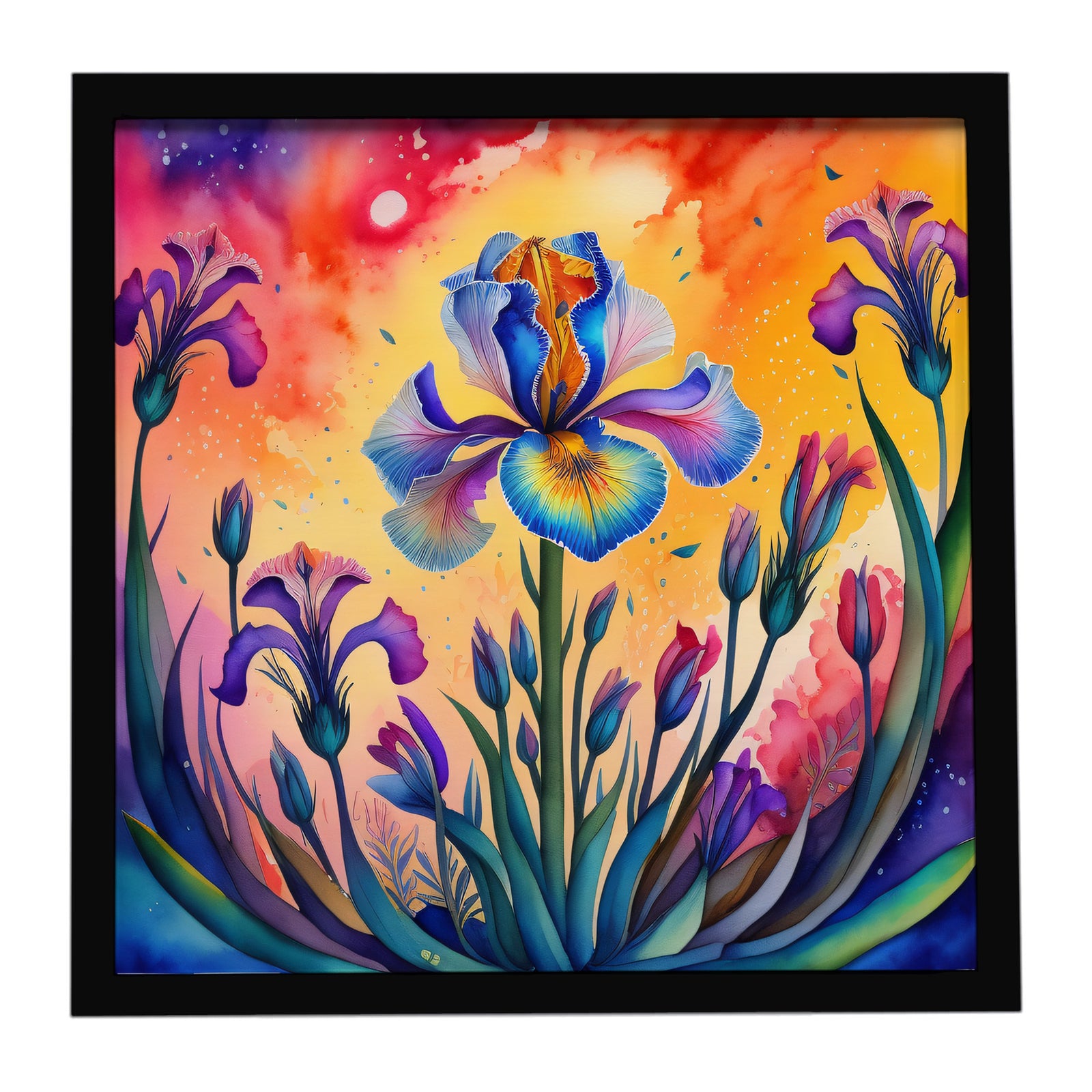 Caroline's Treasures Colorful Iris Framed Metal Print