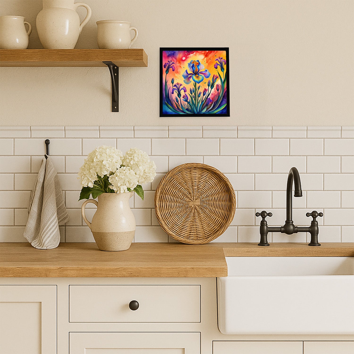 Caroline's Treasures Colorful Iris Framed Metal Print