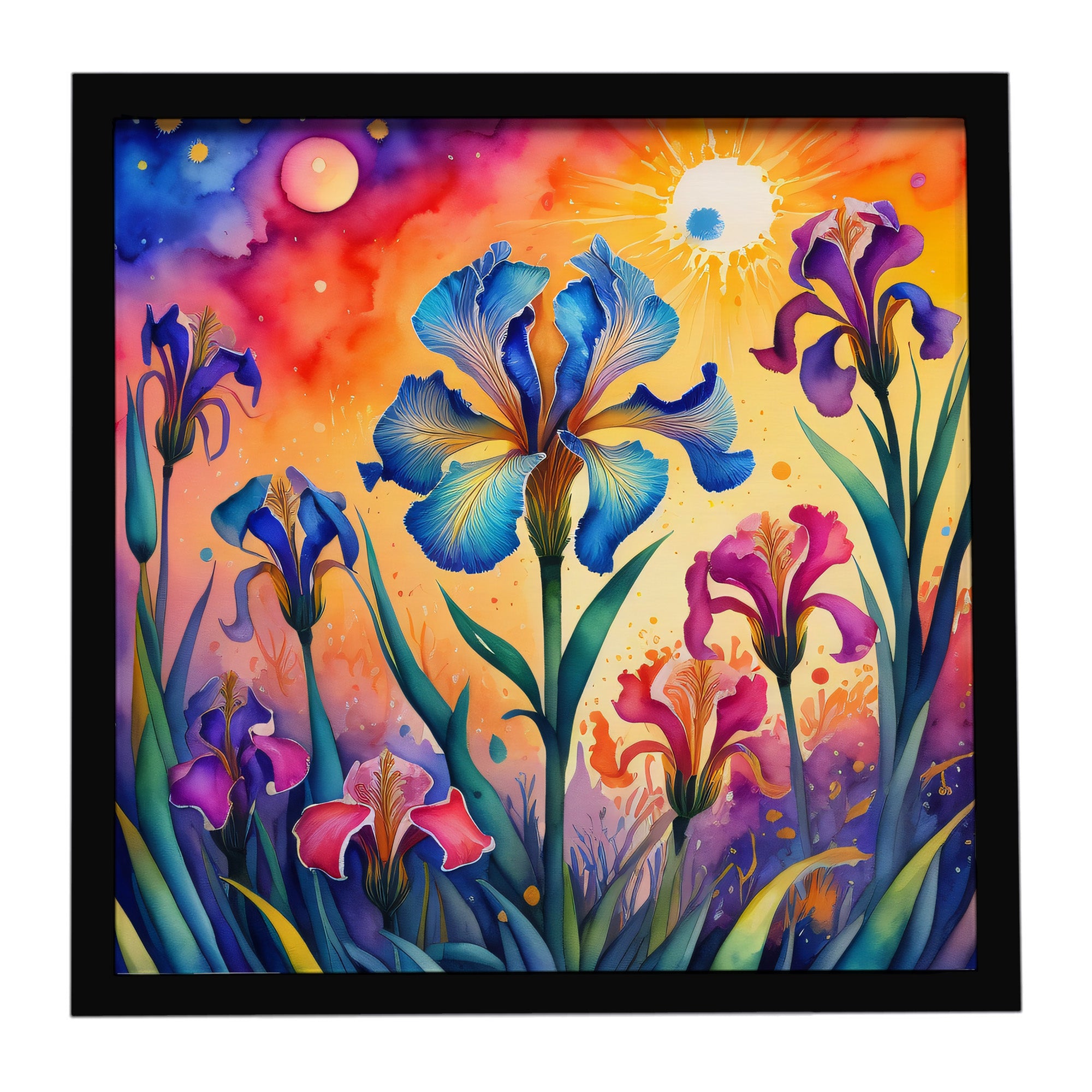 Caroline's Treasures Colorful Iris Framed Metal Print