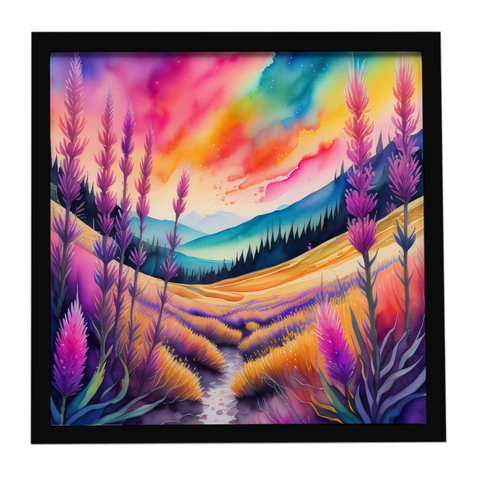 Caroline's Treasures Colorful Liatris Framed Metal Print