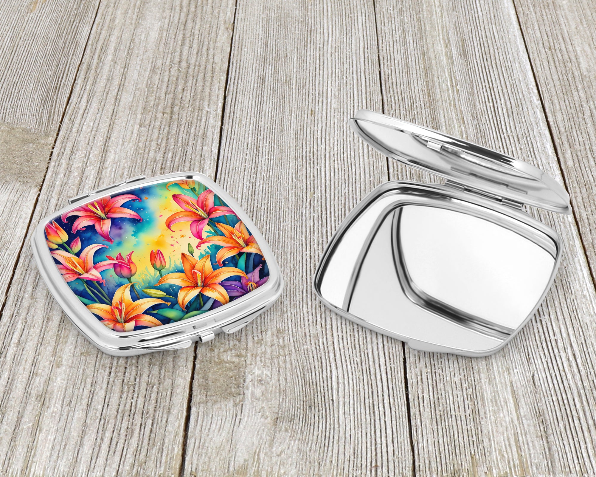 Colorful Lilies Compact Mirror